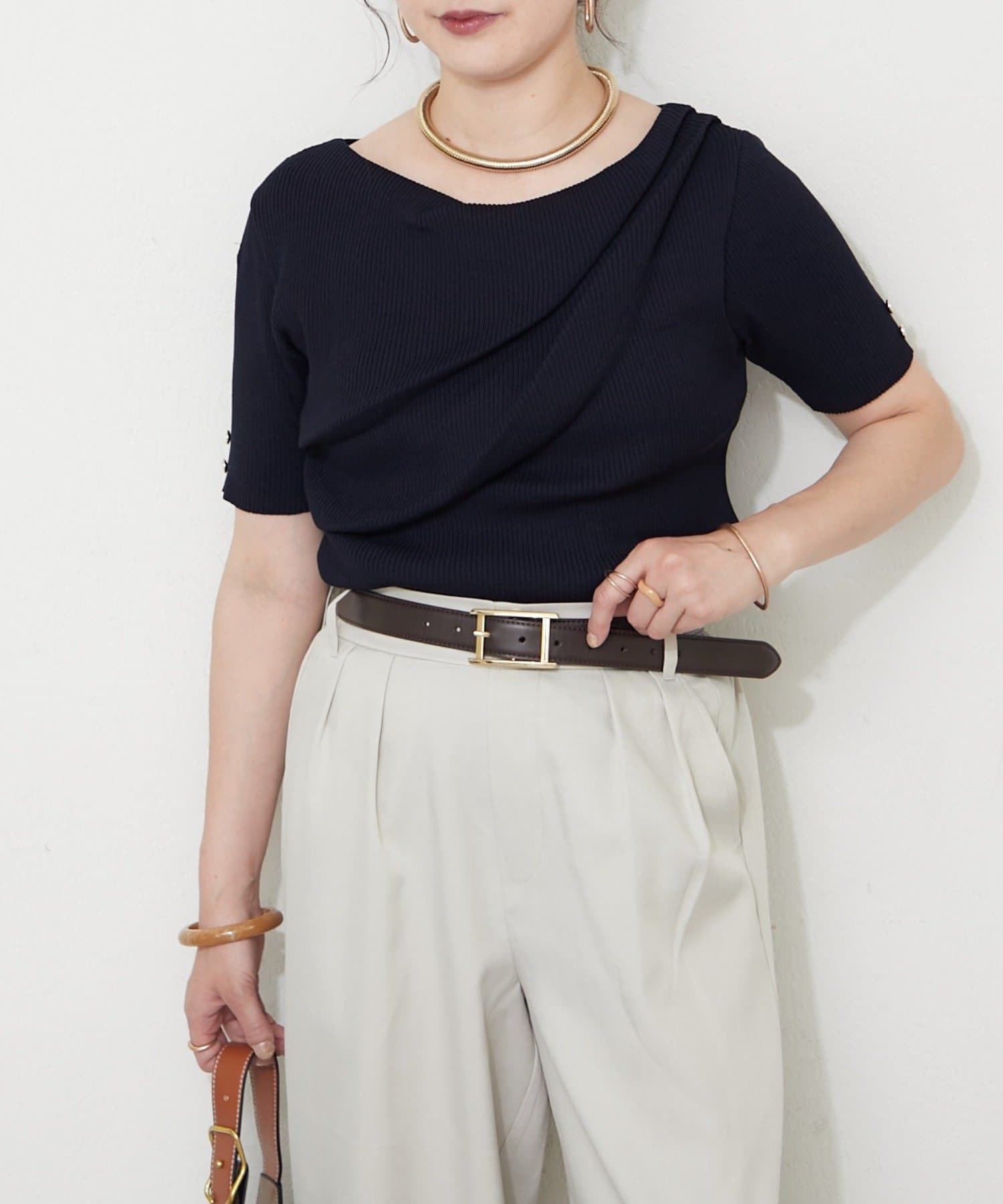 NICE CLAUP / OLIVE des OLIVE OUTLET(ナイスクラップ  / オリーブ デ オリーブ アウトレット) 【OUTLET限定】冷感ウォッシャブルドレープニット