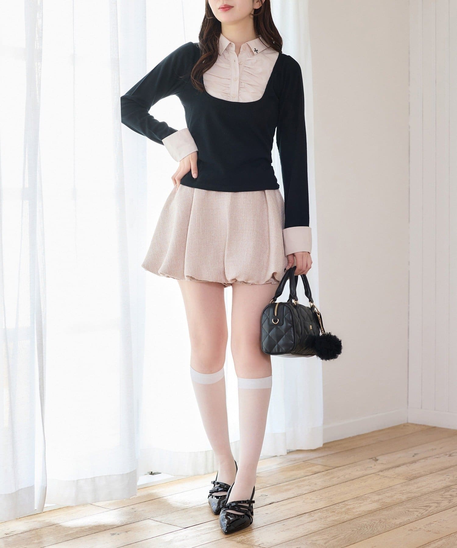 NICE CLAUP / OLIVE des OLIVE OUTLET(ナイスクラップ  / オリーブ デ オリーブ アウトレット) 【one after another】【SMサイズ展開あり】バルーンミニスカート