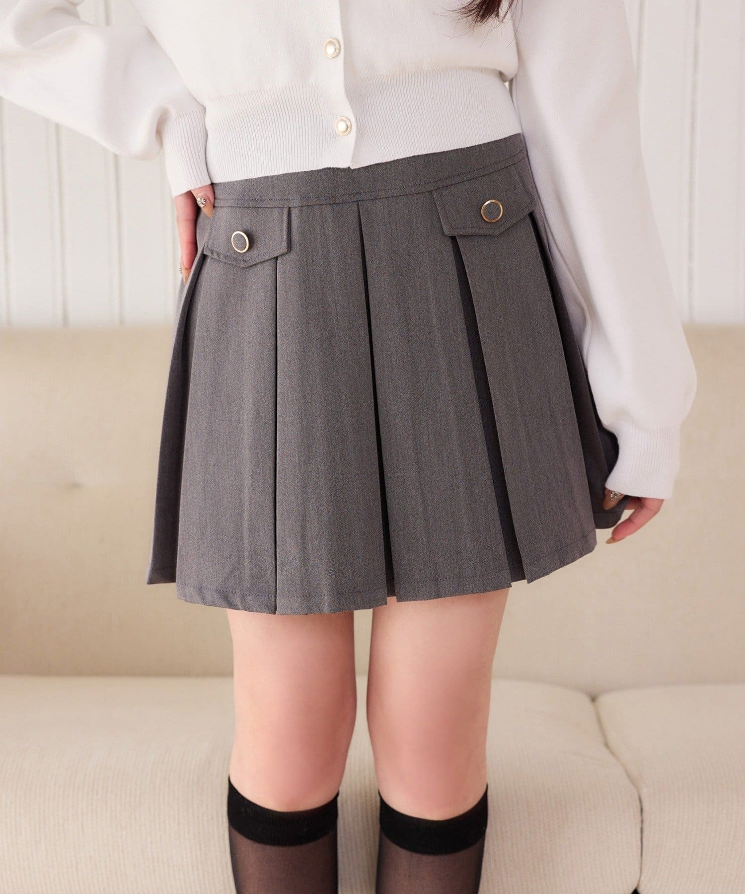 NICE CLAUP / OLIVE des OLIVE OUTLET(ナイスクラップ  / オリーブ デ オリーブ アウトレット) 【one after another】ボックスプリーツミニ