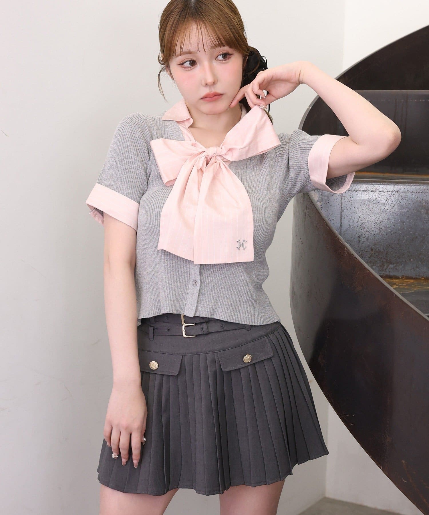 NICE CLAUP / OLIVE des OLIVE OUTLET(ナイスクラップ  / オリーブ デ オリーブ アウトレット) 【one after another】ダブルベルトミニスカ