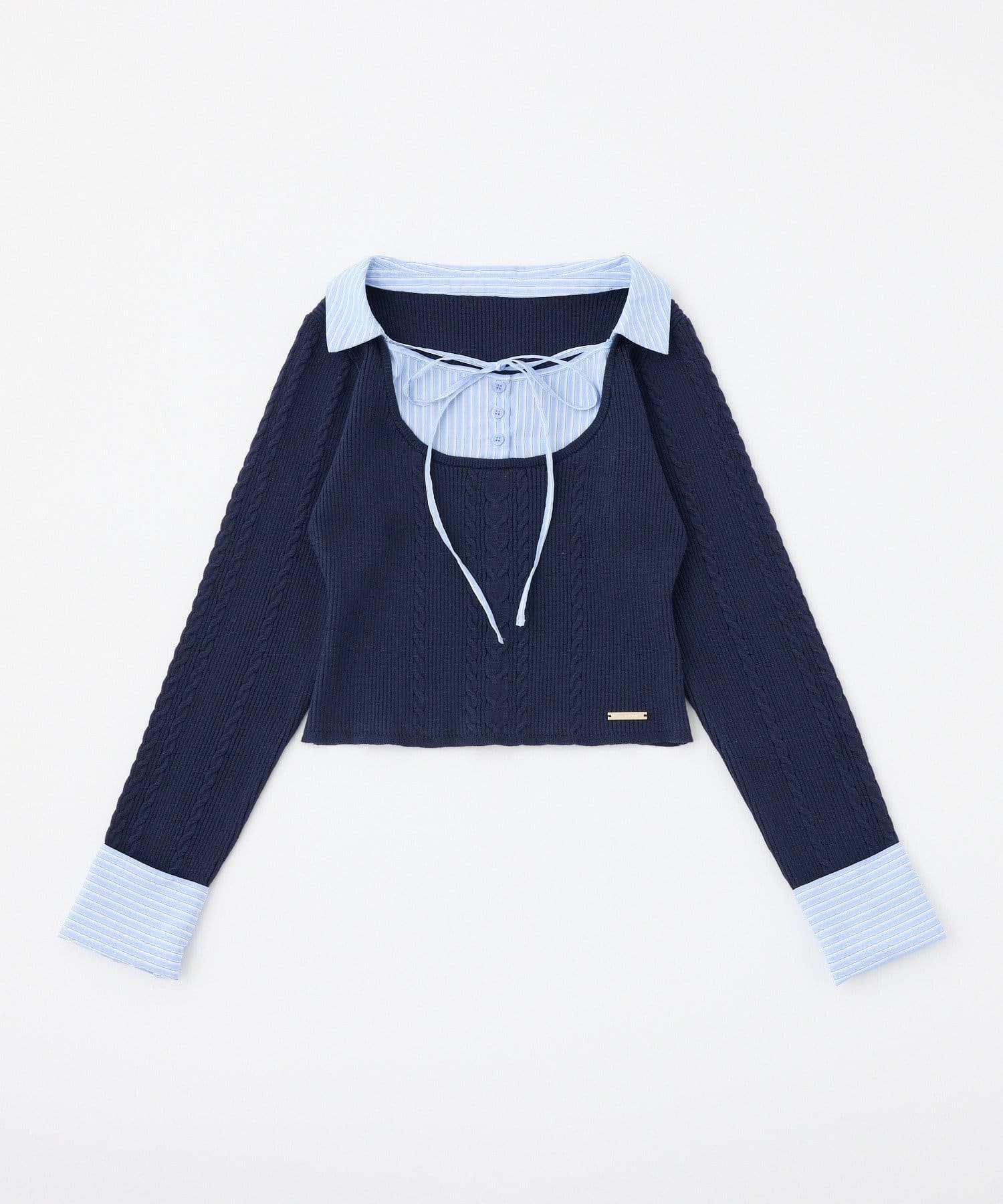 NICE CLAUP / OLIVE des OLIVE OUTLET(ナイスクラップ  / オリーブ デ オリーブ アウトレット) 【one after another】シャツドッキングニット