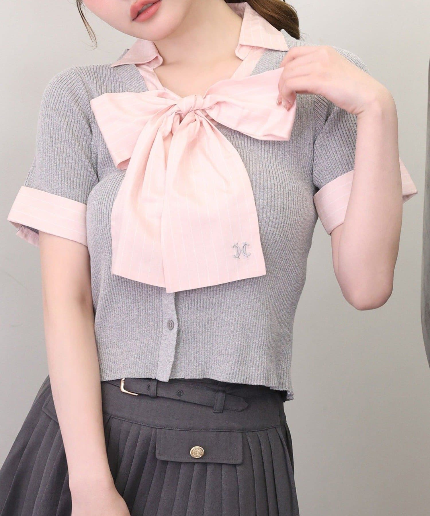 NICE CLAUP / OLIVE des OLIVE OUTLET(ナイスクラップ  / オリーブ デ オリーブ アウトレット) 【one after another】ビッグリボンドッキングニット