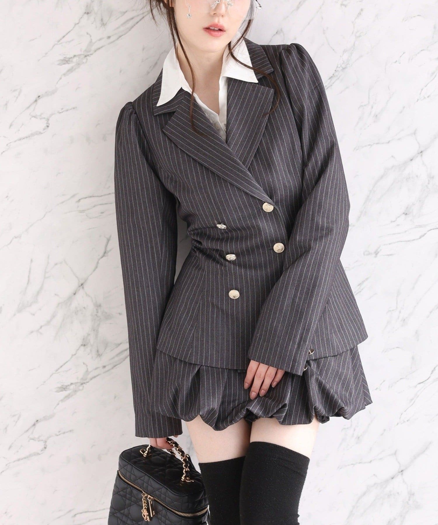 NICE CLAUP / OLIVE des OLIVE OUTLET(ナイスクラップ  / オリーブ デ オリーブ アウトレット) 【one after another】プレミアムペプラムジャケット