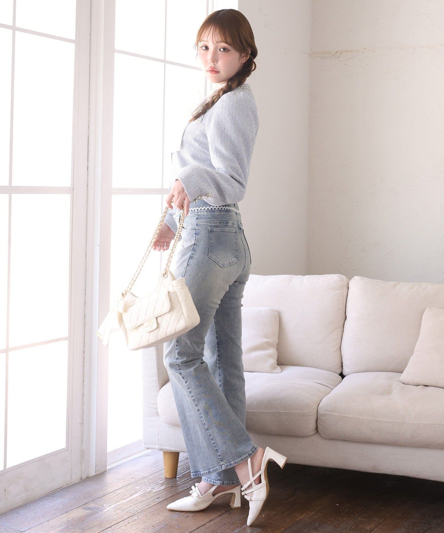 NICE CLAUP / OLIVE des OLIVE OUTLET(ナイスクラップ  / オリーブ デ オリーブ アウトレット) 【one after another】ツイードジャケット
