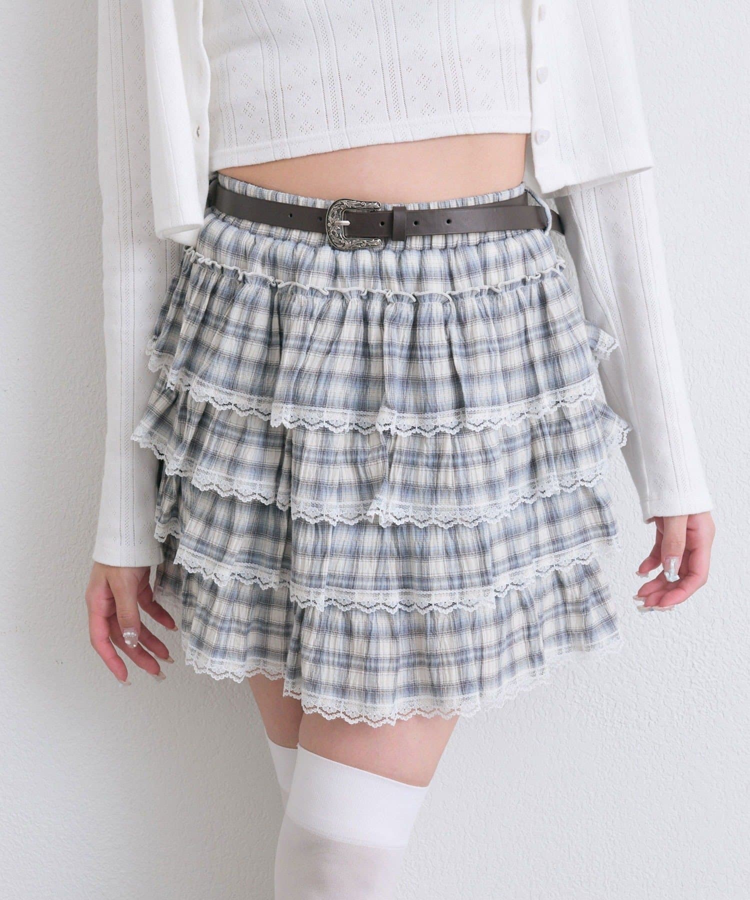 NICE CLAUP / OLIVE des OLIVE OUTLET(ナイスクラップ  / オリーブ デ オリーブ アウトレット) 【OLIVE des OLIVE】フリフリティアードミニスカート