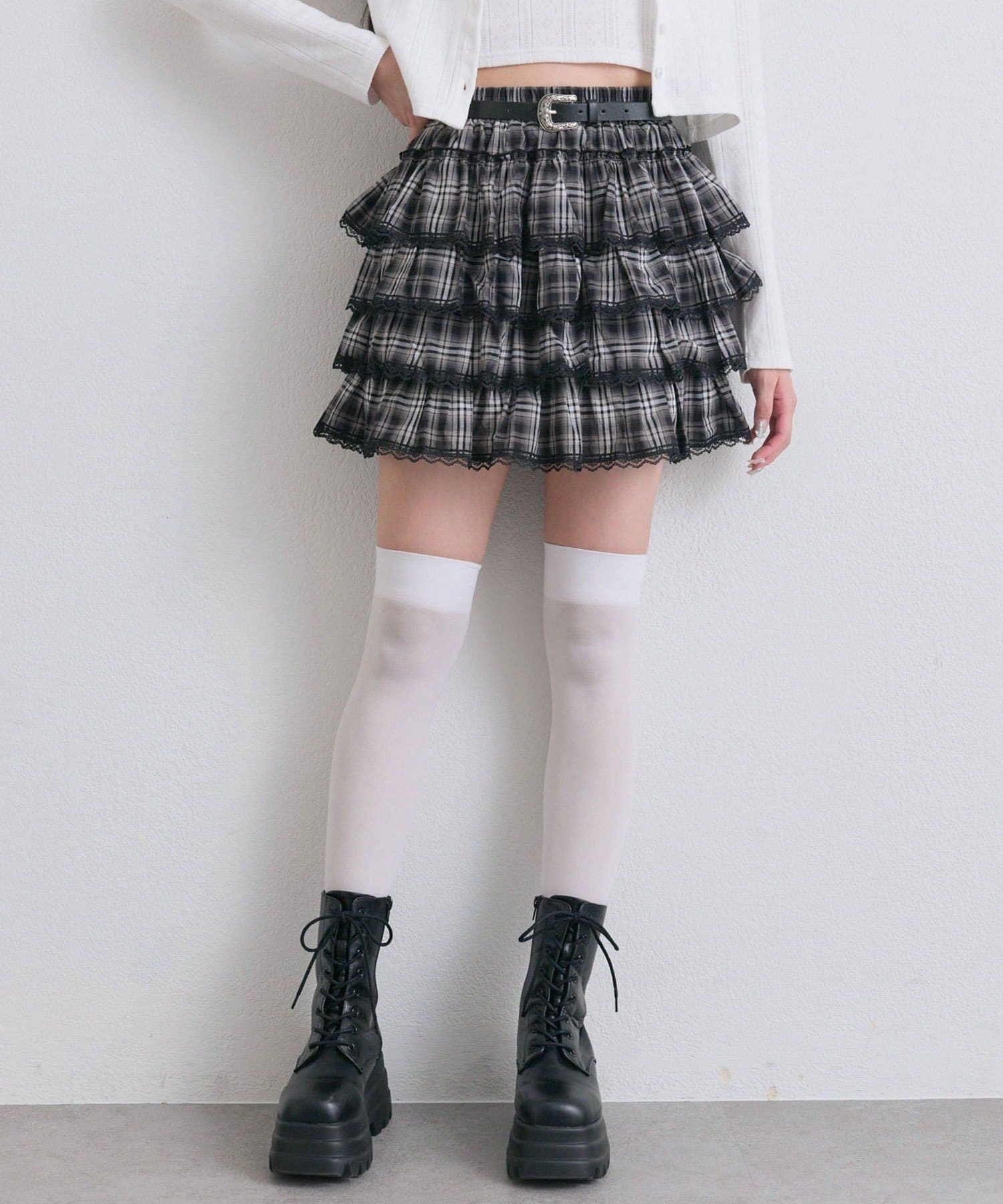 NICE CLAUP / OLIVE des OLIVE OUTLET(ナイスクラップ  / オリーブ デ オリーブ アウトレット) 【OLIVE des OLIVE】フリフリティアードミニスカート