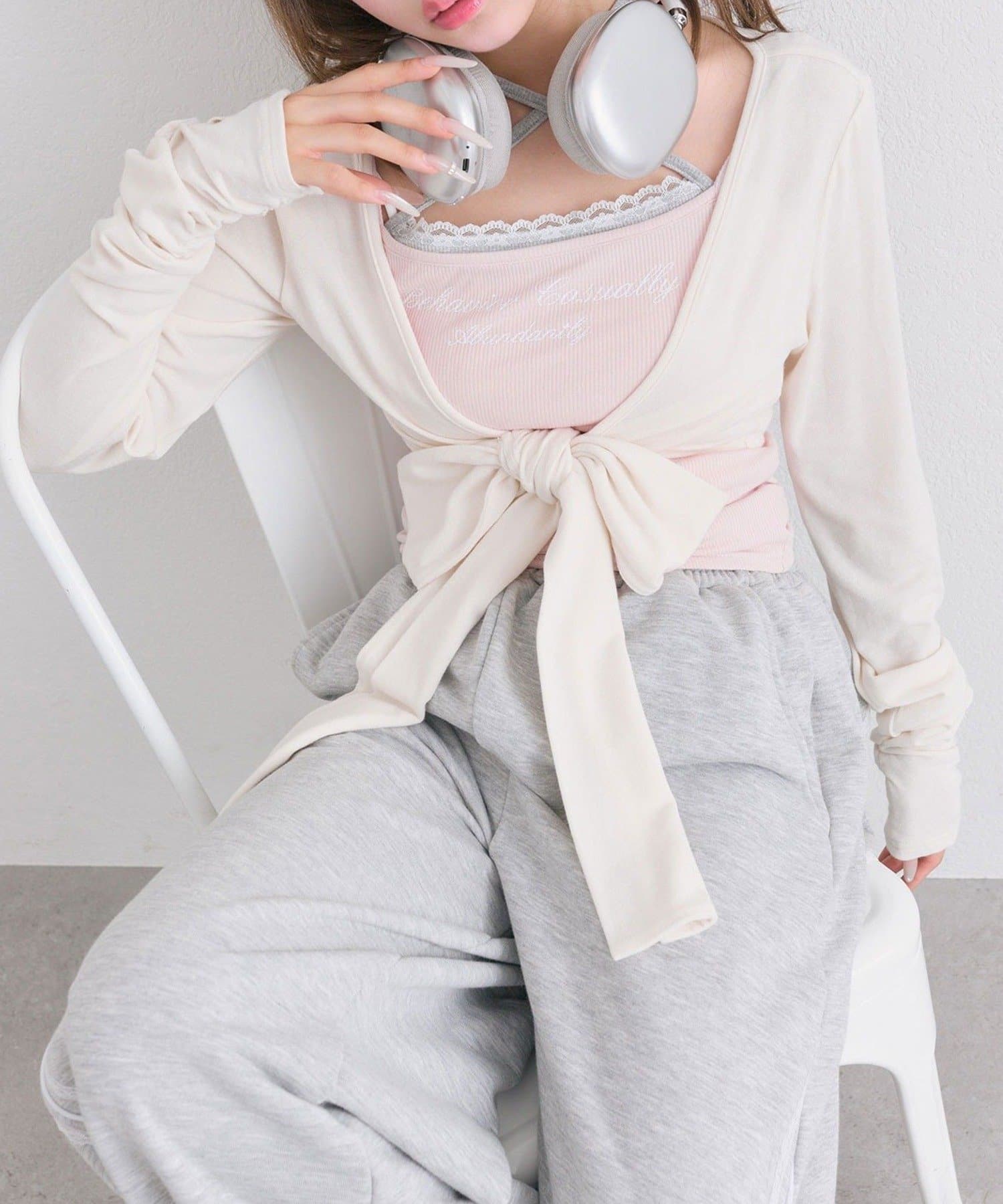 NICE CLAUP / OLIVE des OLIVE OUTLET(ナイスクラップ  / オリーブ デ オリーブ アウトレット) 【OLIVE des OLIVE】ウエストリボンアンサンブル
