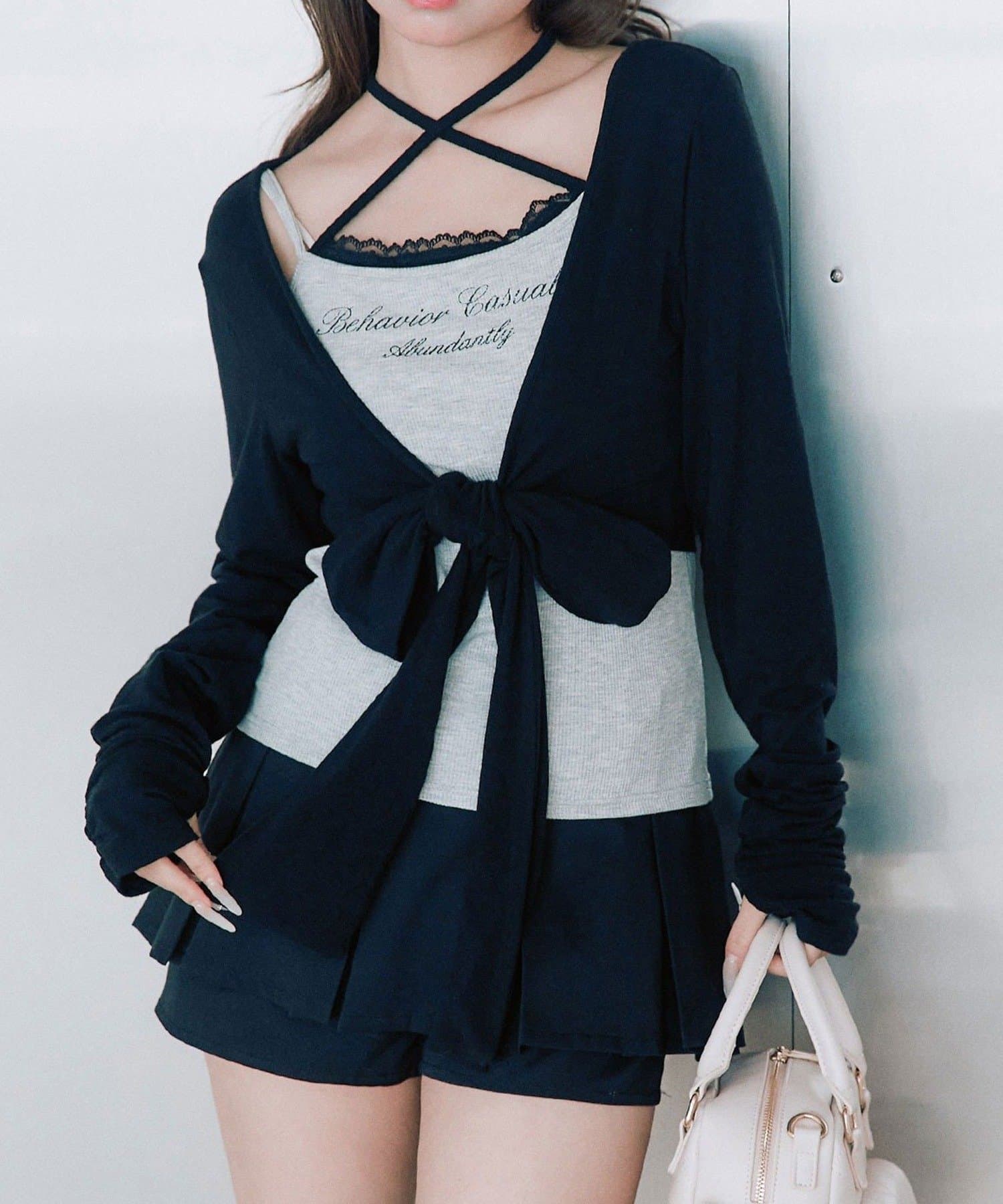 NICE CLAUP / OLIVE des OLIVE OUTLET(ナイスクラップ  / オリーブ デ オリーブ アウトレット) 【OLIVE des OLIVE】ウエストリボンアンサンブル