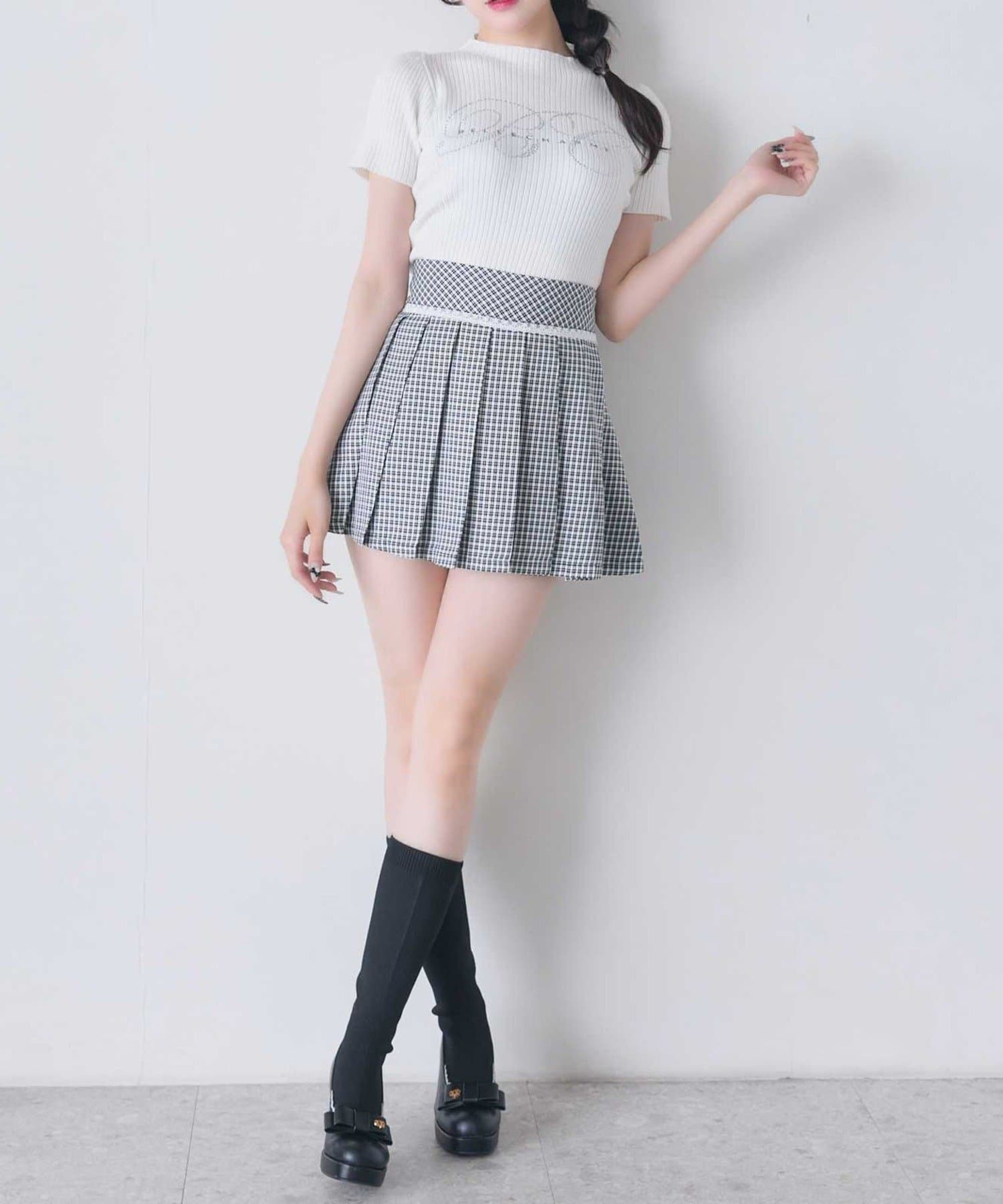 NICE CLAUP / OLIVE des OLIVE OUTLET(ナイスクラップ  / オリーブ デ オリーブ アウトレット) 【Belle Charme】レースプリーツミニスカート
