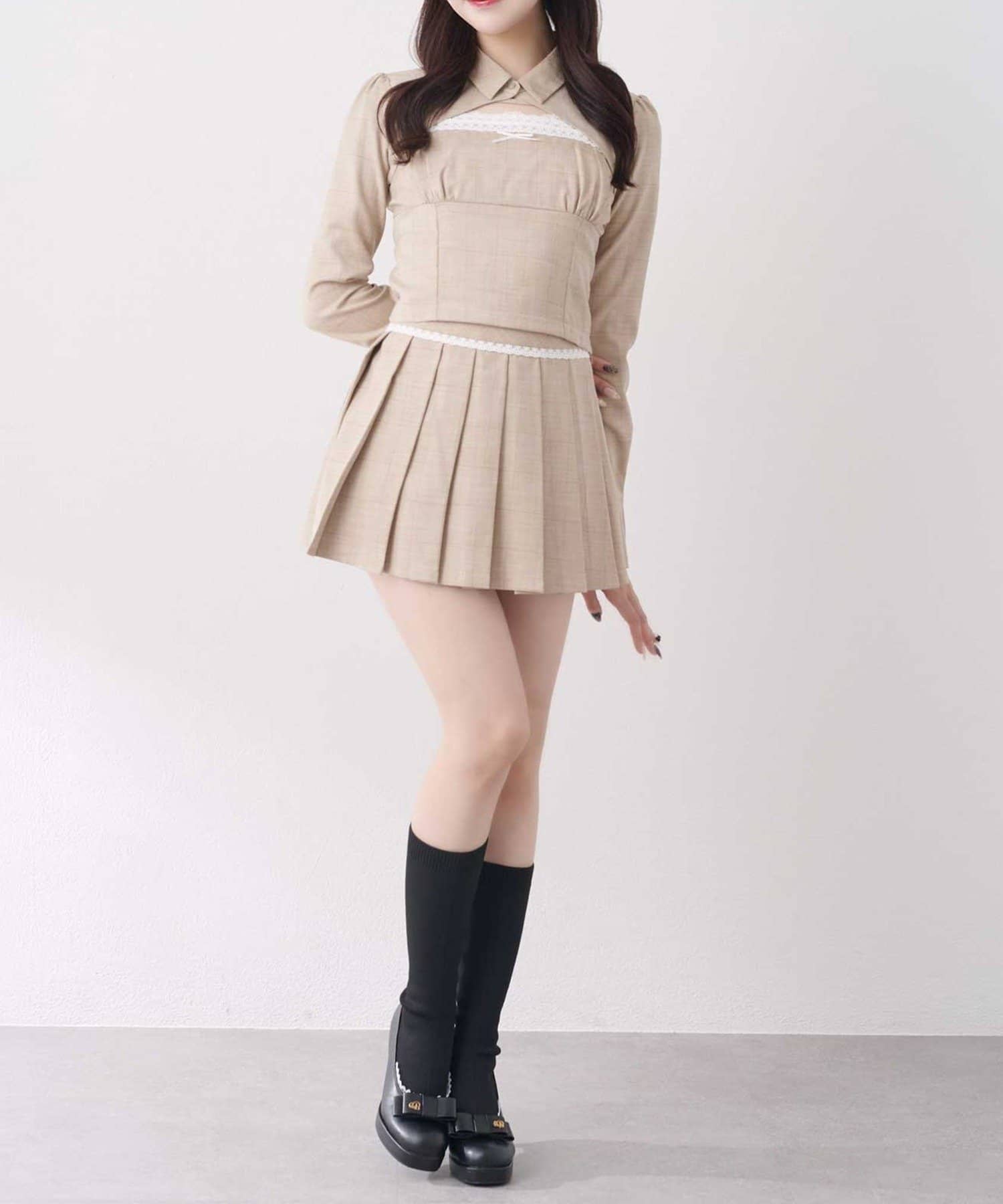 NICE CLAUP / OLIVE des OLIVE OUTLET(ナイスクラップ  / オリーブ デ オリーブ アウトレット) 【Belle Charme】シャツビスチェセット