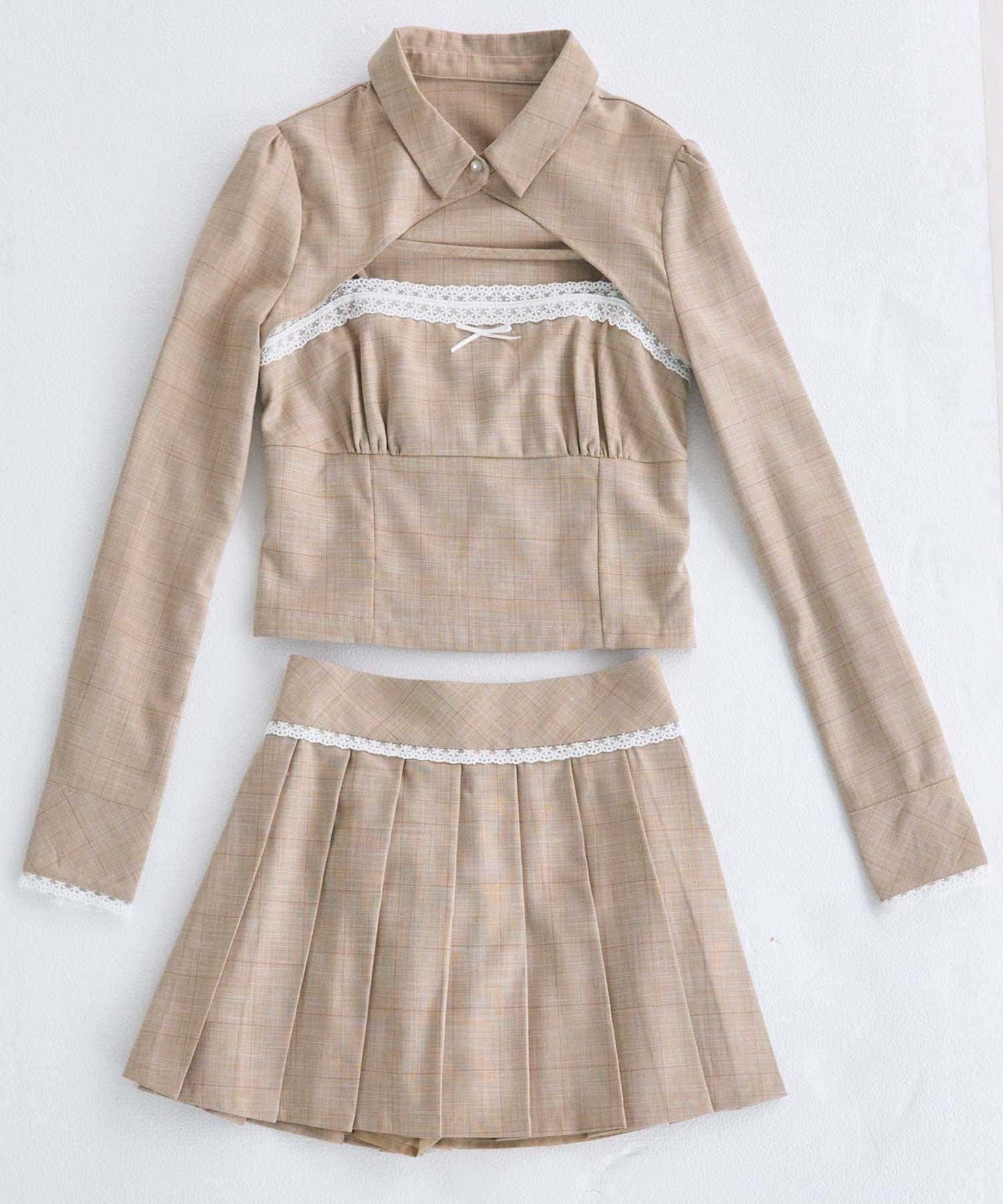 NICE CLAUP / OLIVE des OLIVE OUTLET(ナイスクラップ  / オリーブ デ オリーブ アウトレット) 【Belle Charme】シャツビスチェセット