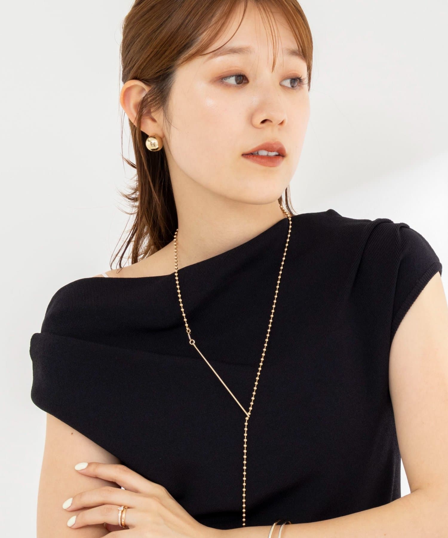 NOLLEY'S(ノーリーズ) 《手洗い可能》オフショルダーノースリーブプルオーバー