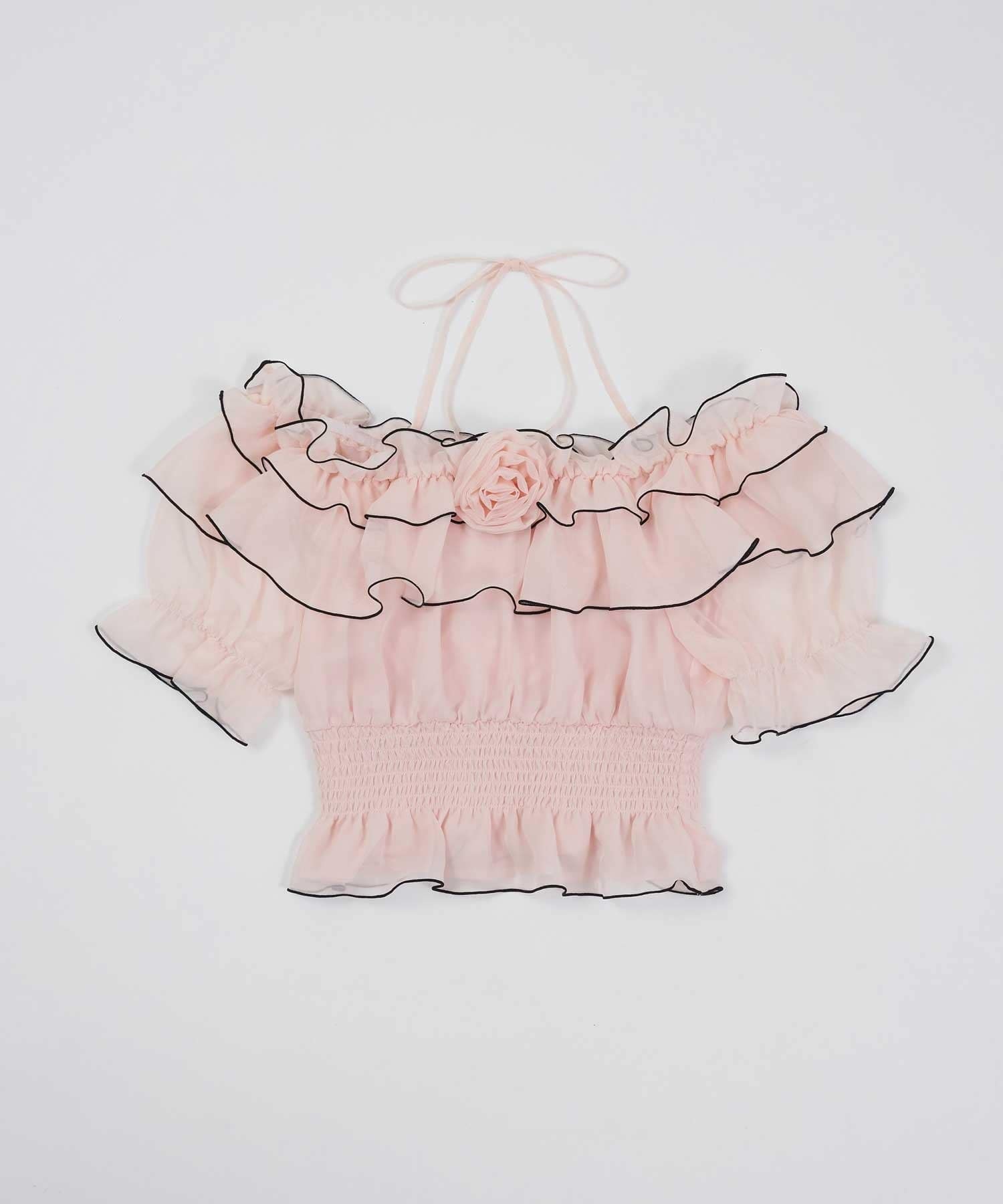Belle Charme(ベルシャルム) Rose Corsage Frill Blouse