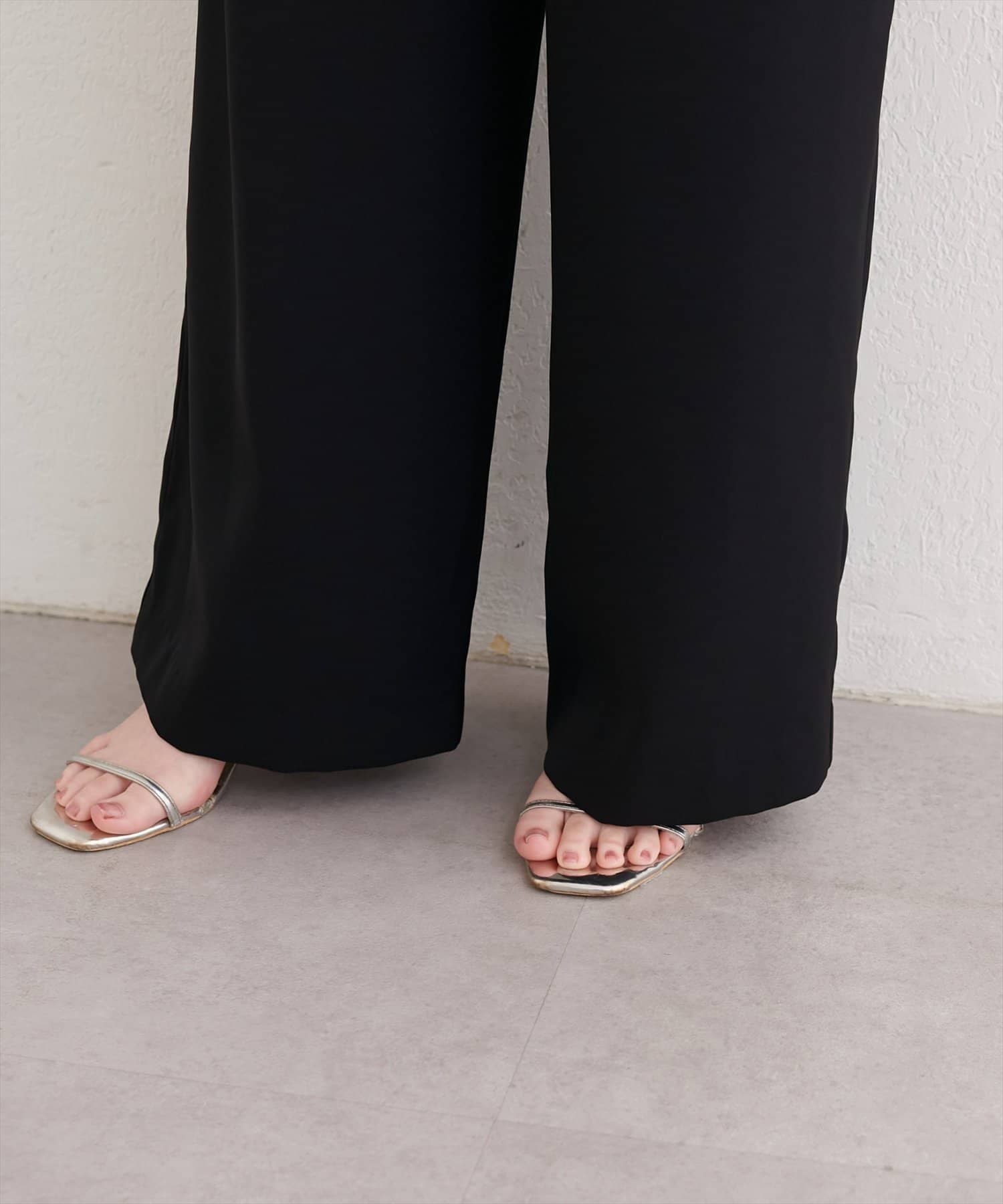 natural couture(ナチュラルクチュール) 【sherbet line】接触冷感ベルト付きタック入りパンツ