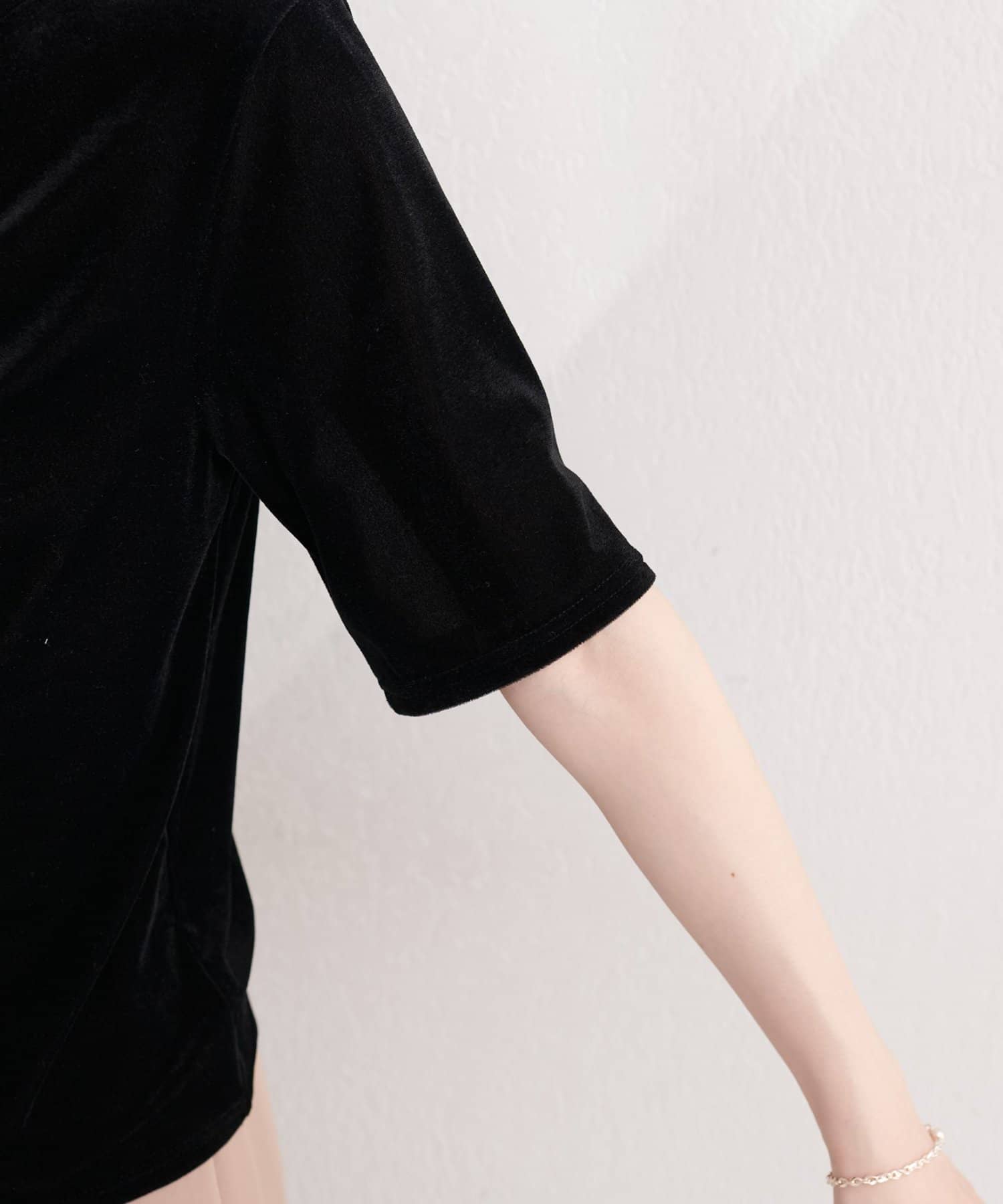natural couture(ナチュラルクチュール) シアーベロアギャザーＴ