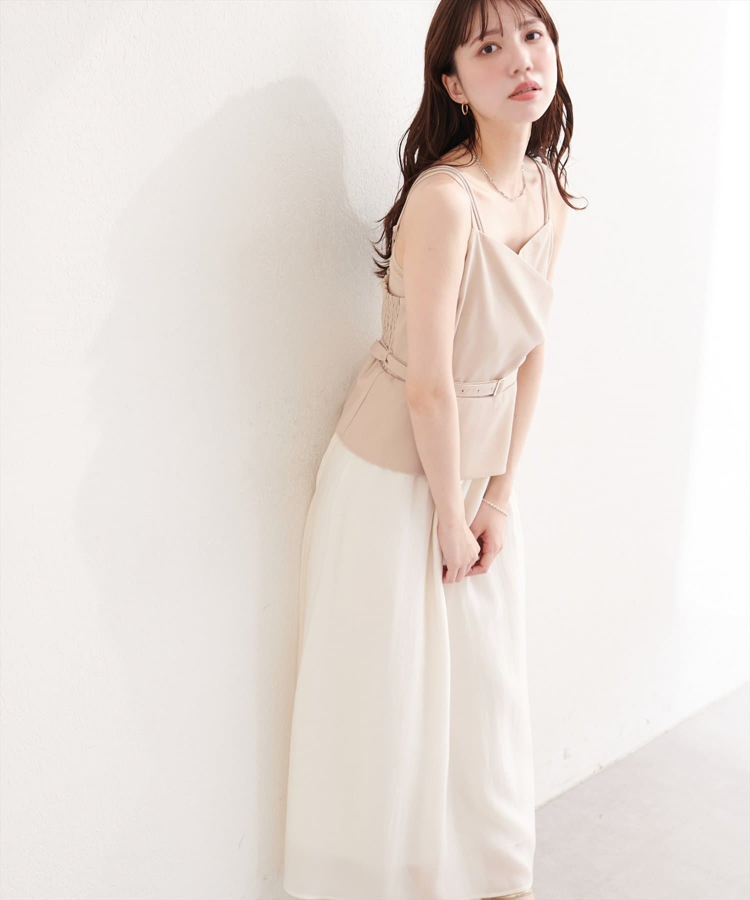 natural couture(ナチュラルクチュール) カシュクールドッキングキャミワンピース