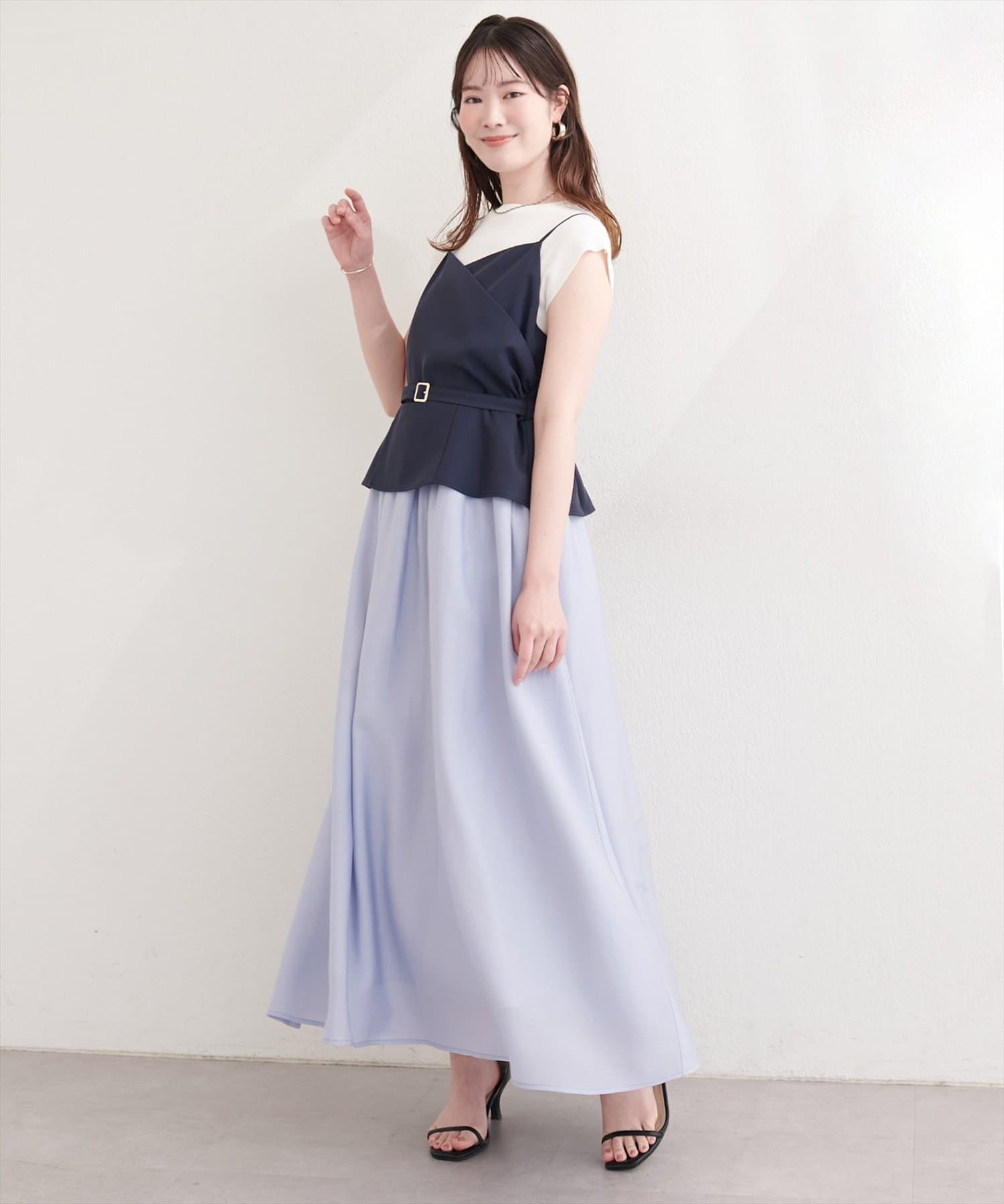 natural couture(ナチュラルクチュール) カシュクールドッキングキャミワンピース