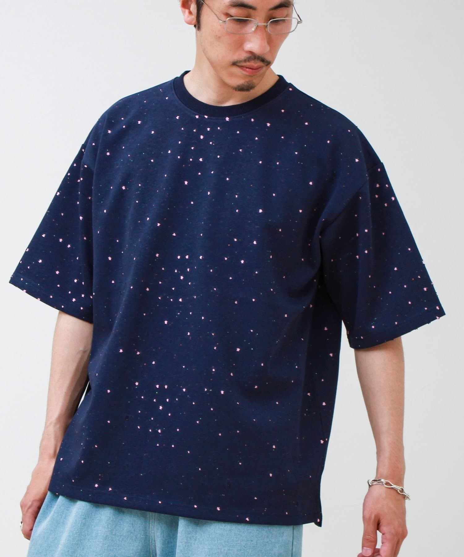 FREDY & GLOSTER(フレディ アンド グロスター) 星穴ネップボンディング クルーネックTシャツ