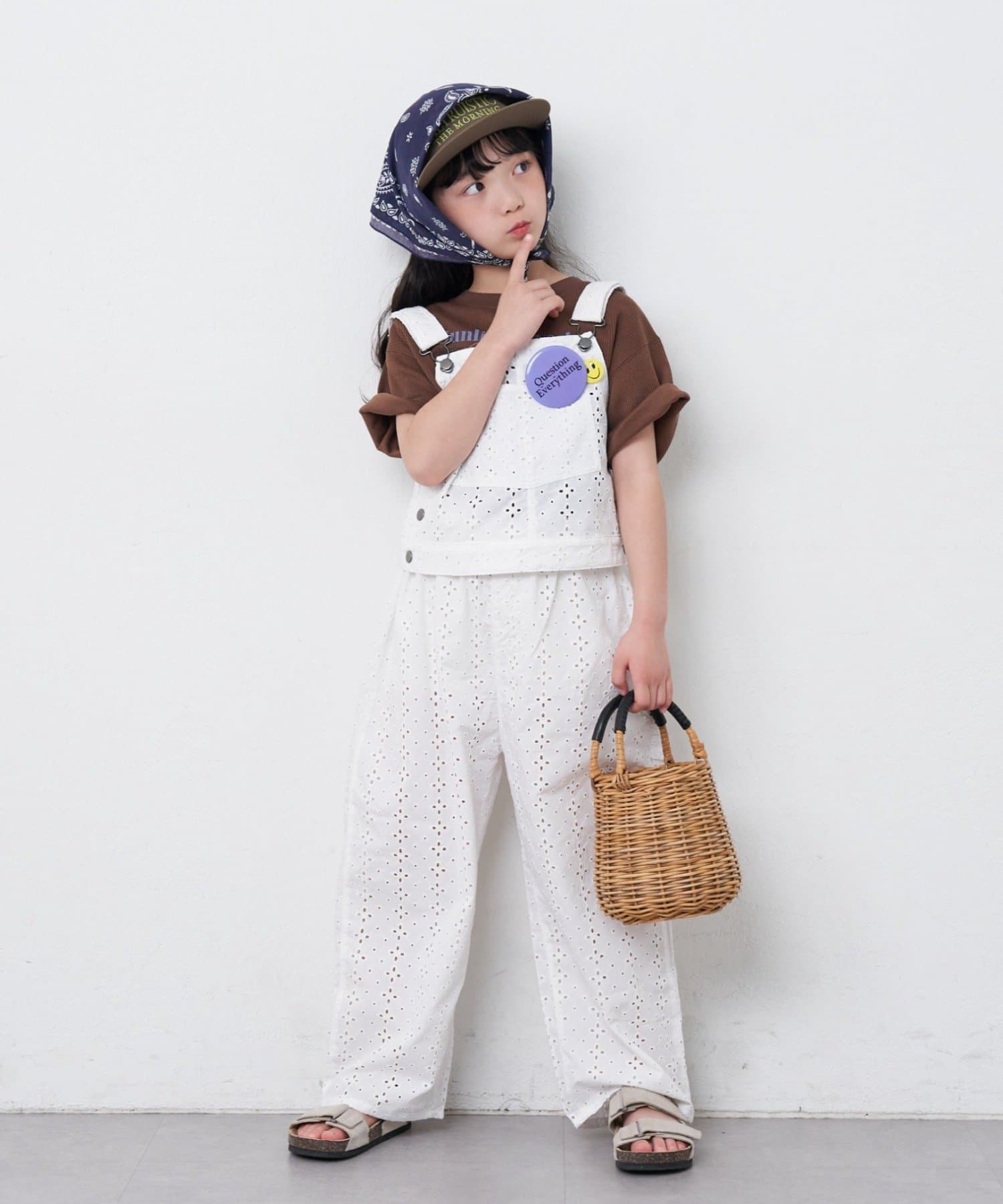 CIAOPANIC TYPY(チャオパニックティピー) 【KIDS】サロペット風スカラップレースセットアップ