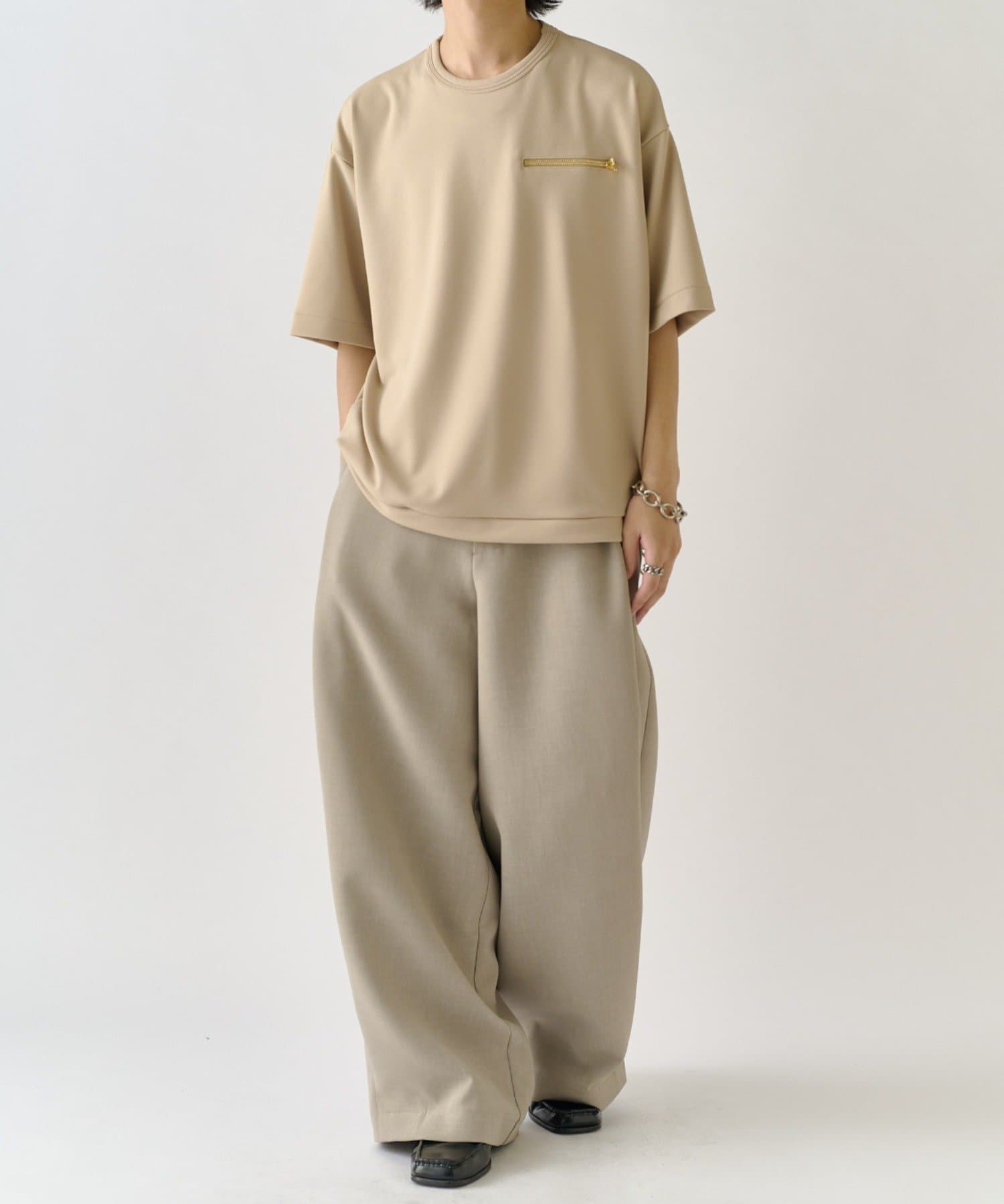 Lui's(ルイス) ジョーゼットジップポケTシャツ