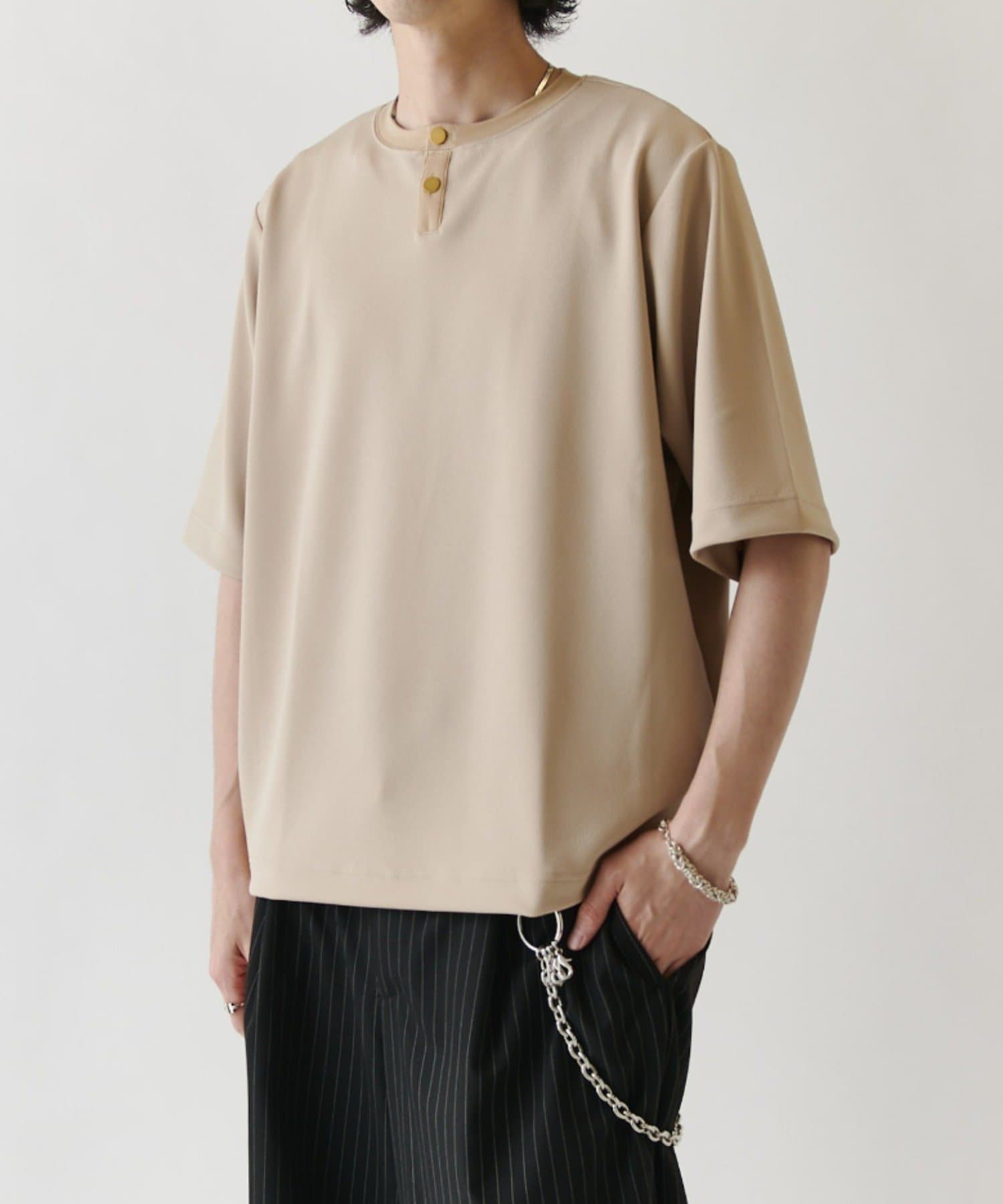 Lui's(ルイス) ジョーゼットヘンリーネックTシャツ