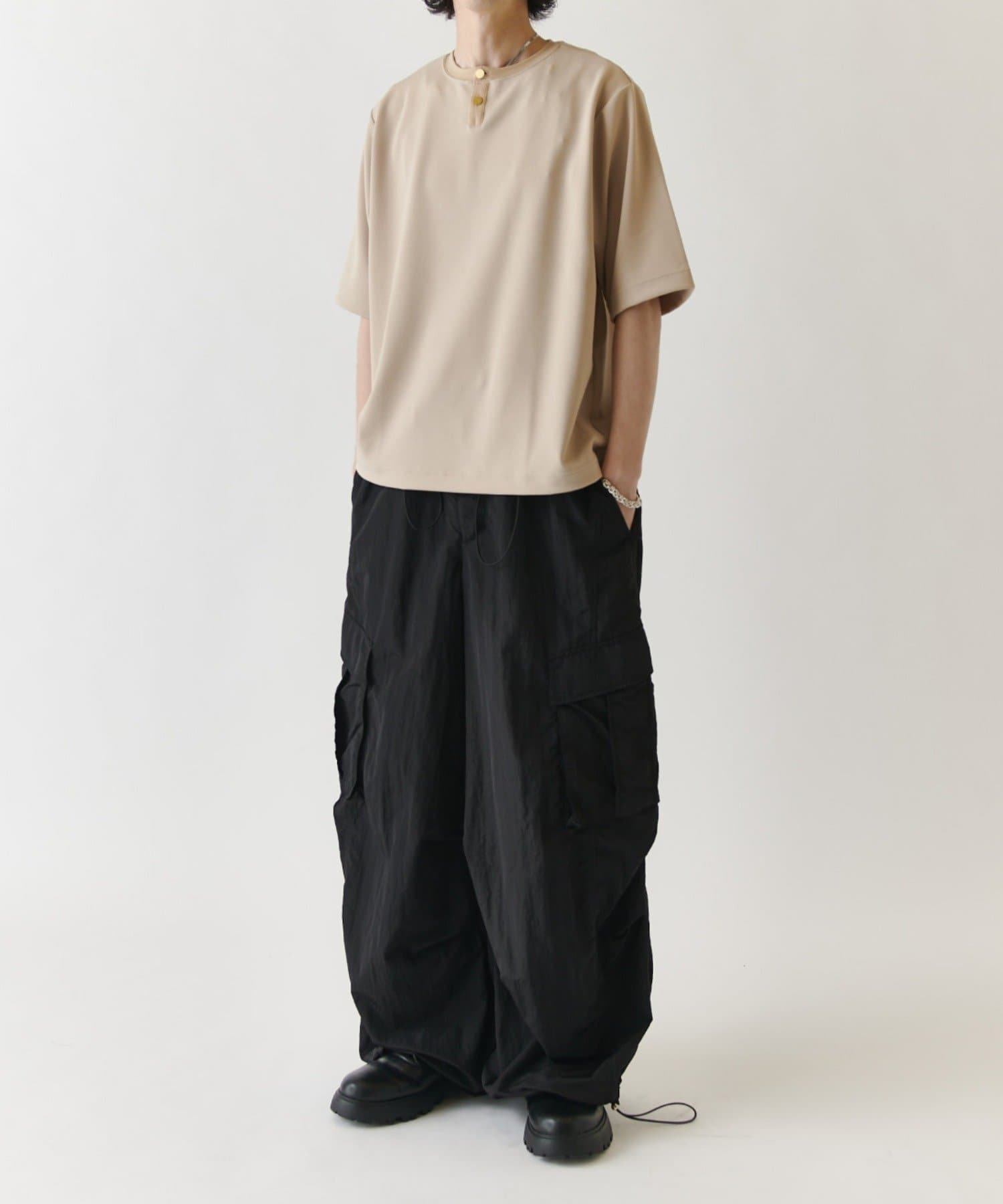 Lui's(ルイス) ジョーゼットヘンリーネックTシャツ