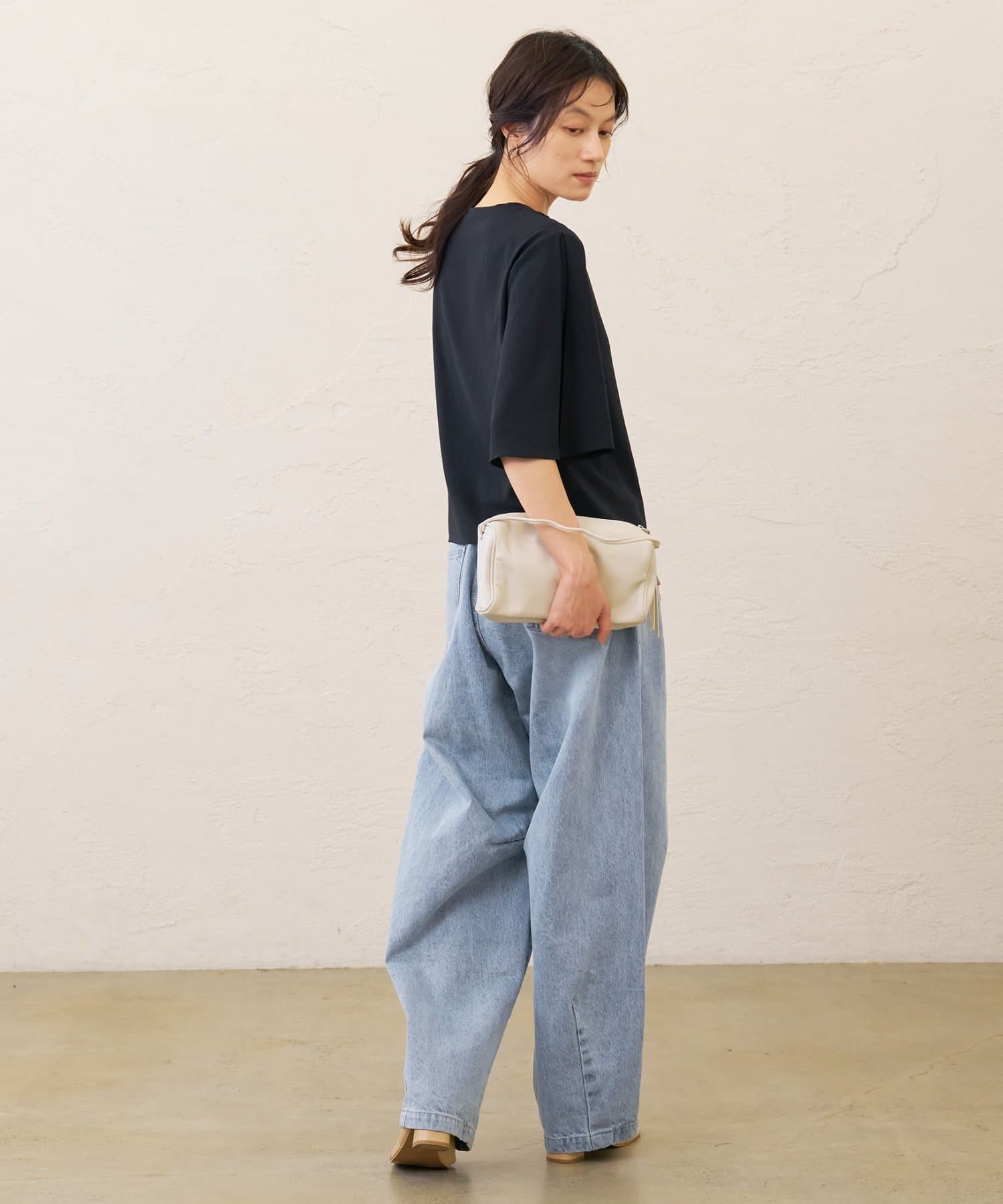Omekashi(オメカシ) ストレッチシフォンスリーブタックブラウス