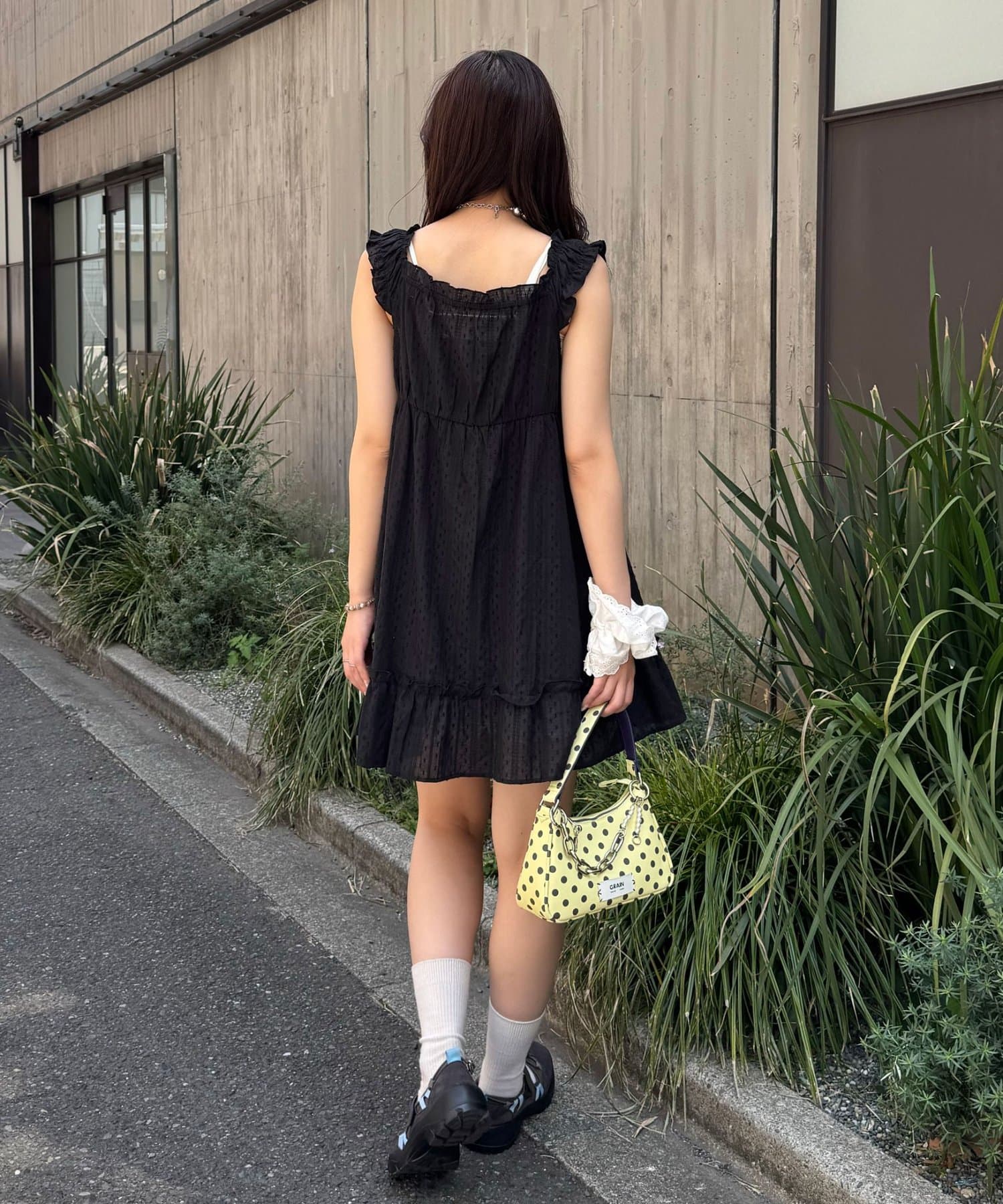 CIAOPANIC(チャオパニック) ウッドボタンドビーシャーリングキャミチュニック