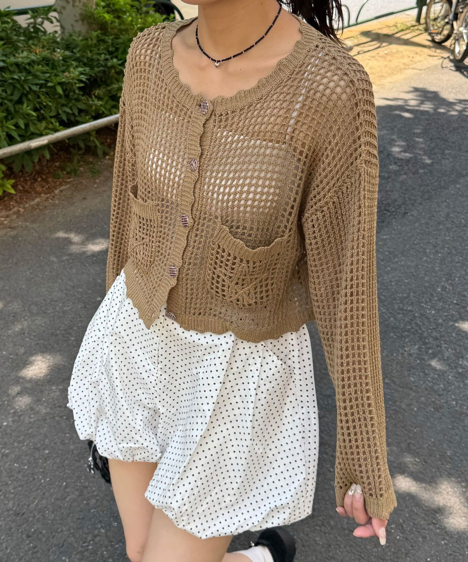 CIAOPANIC(チャオパニック) さらさらメッシュニットカーディガン