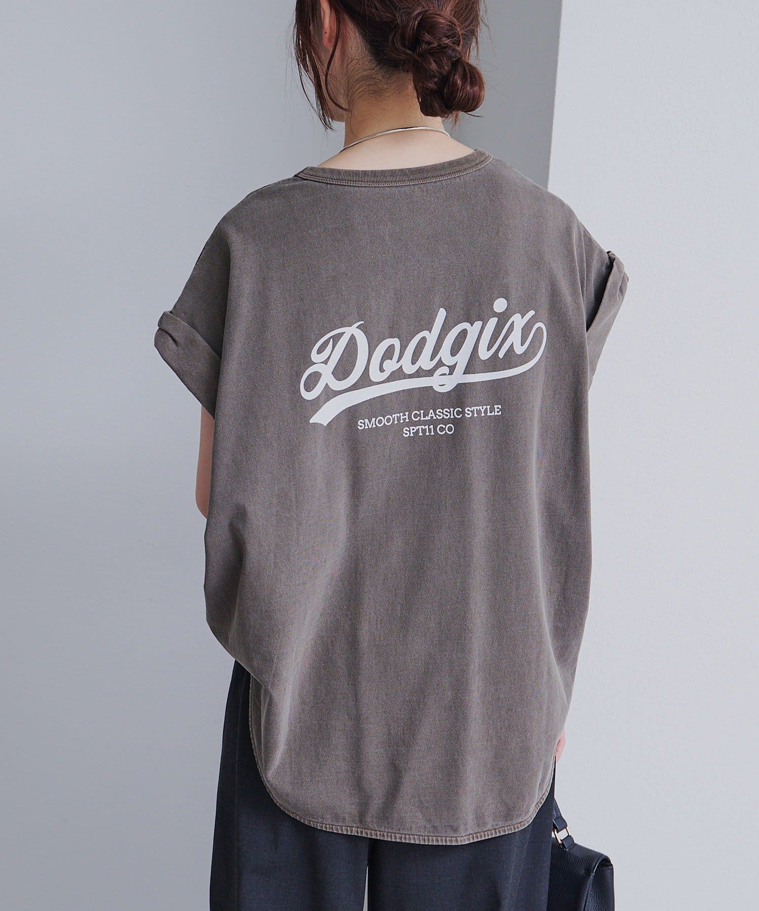 PUAL CE CIN(ピュアルセシン) USAコットンロールスリーブTシャツ