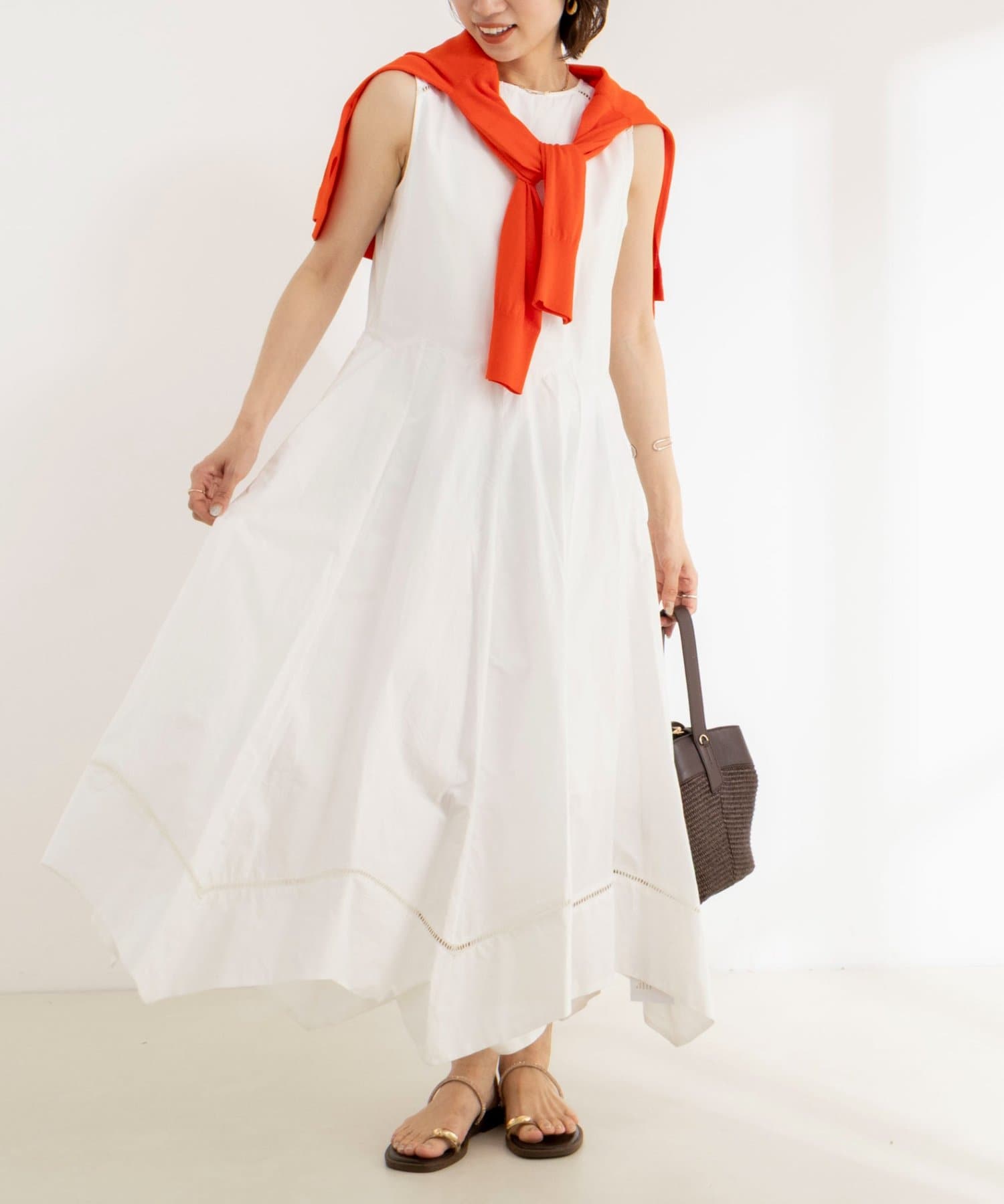 NOLLEY'S(ノーリーズ) ledder lace handkerchief skirt dress