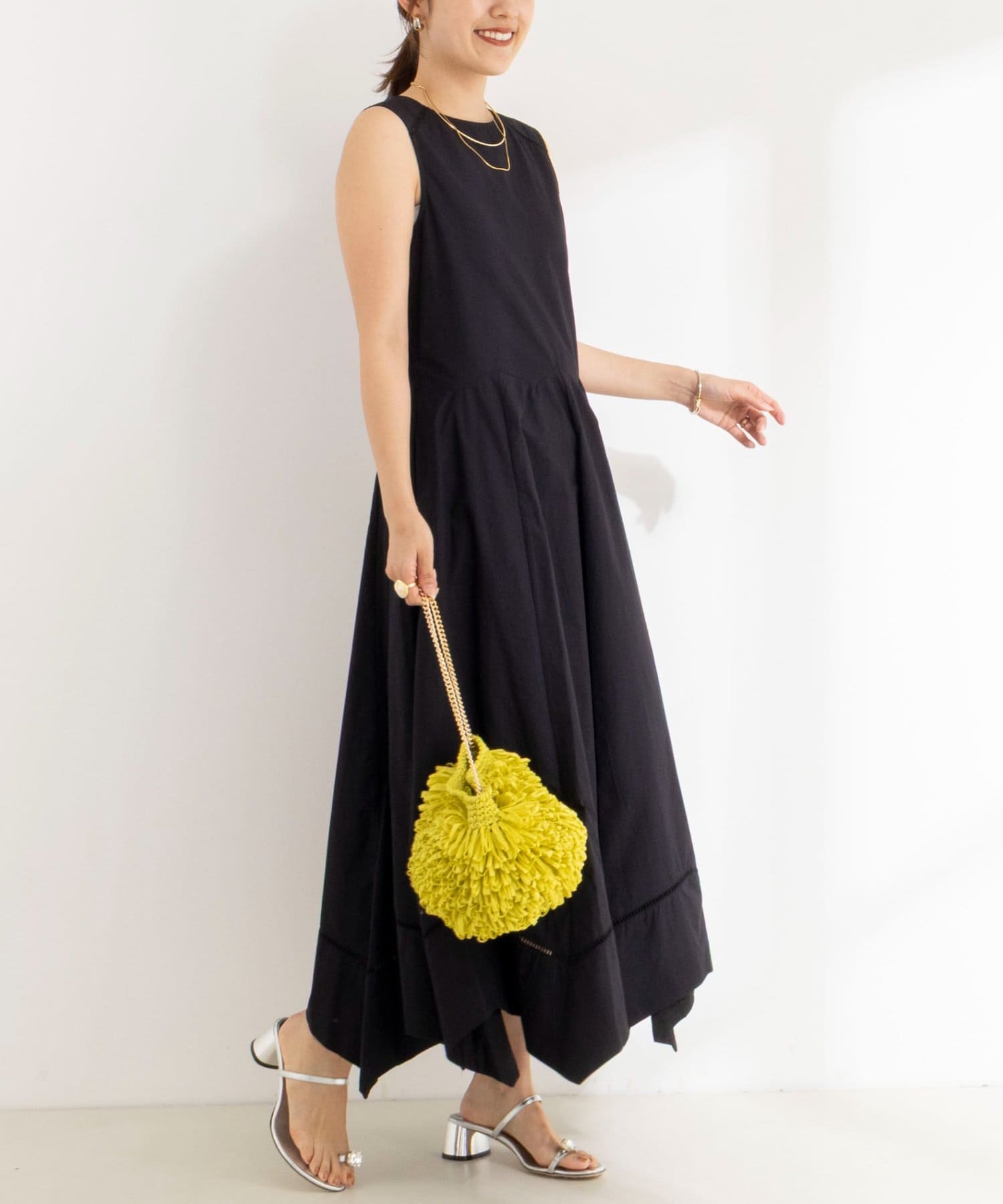 NOLLEY'S(ノーリーズ) ledder lace handkerchief skirt dress