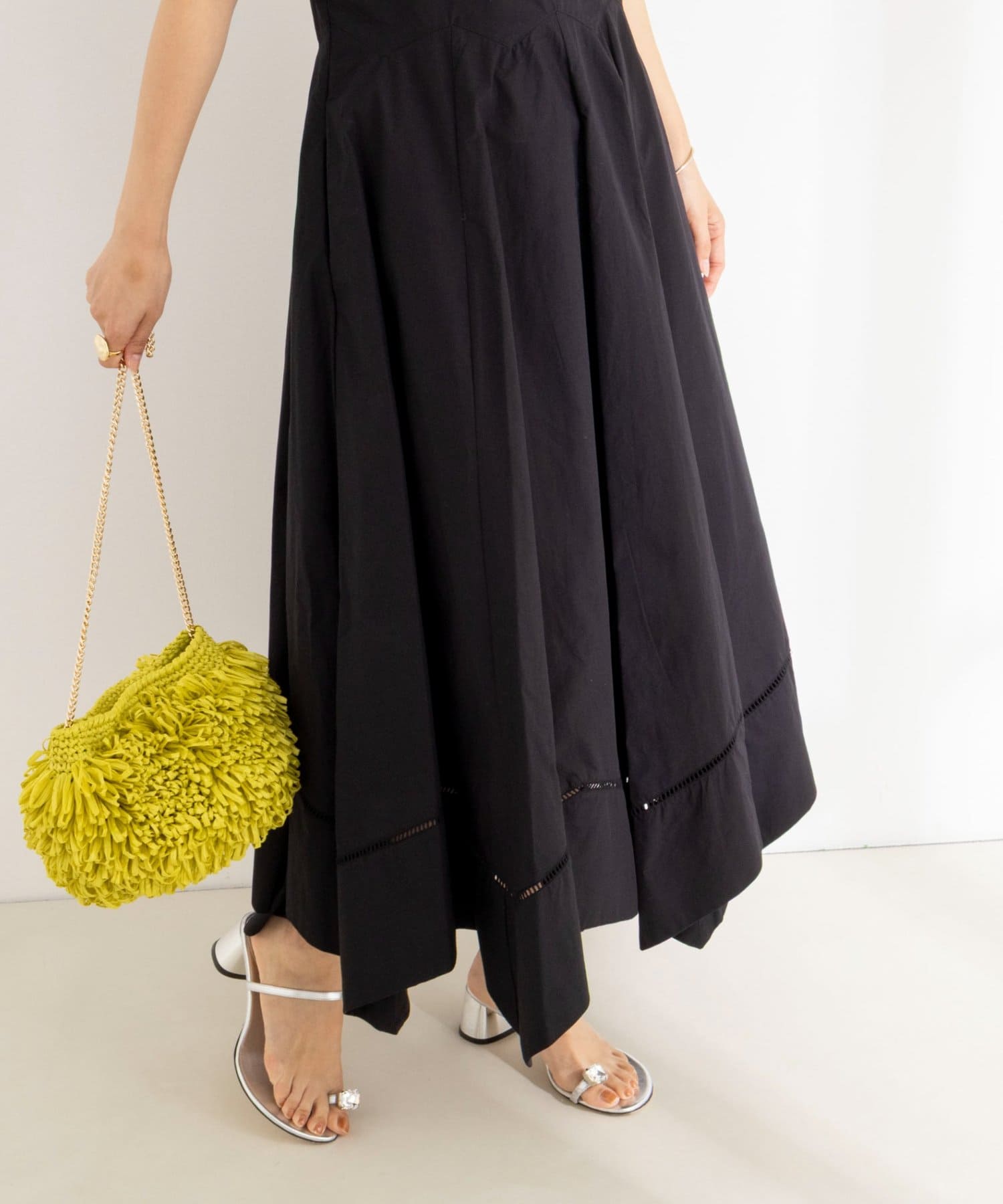 NOLLEY'S(ノーリーズ) ledder lace handkerchief skirt dress