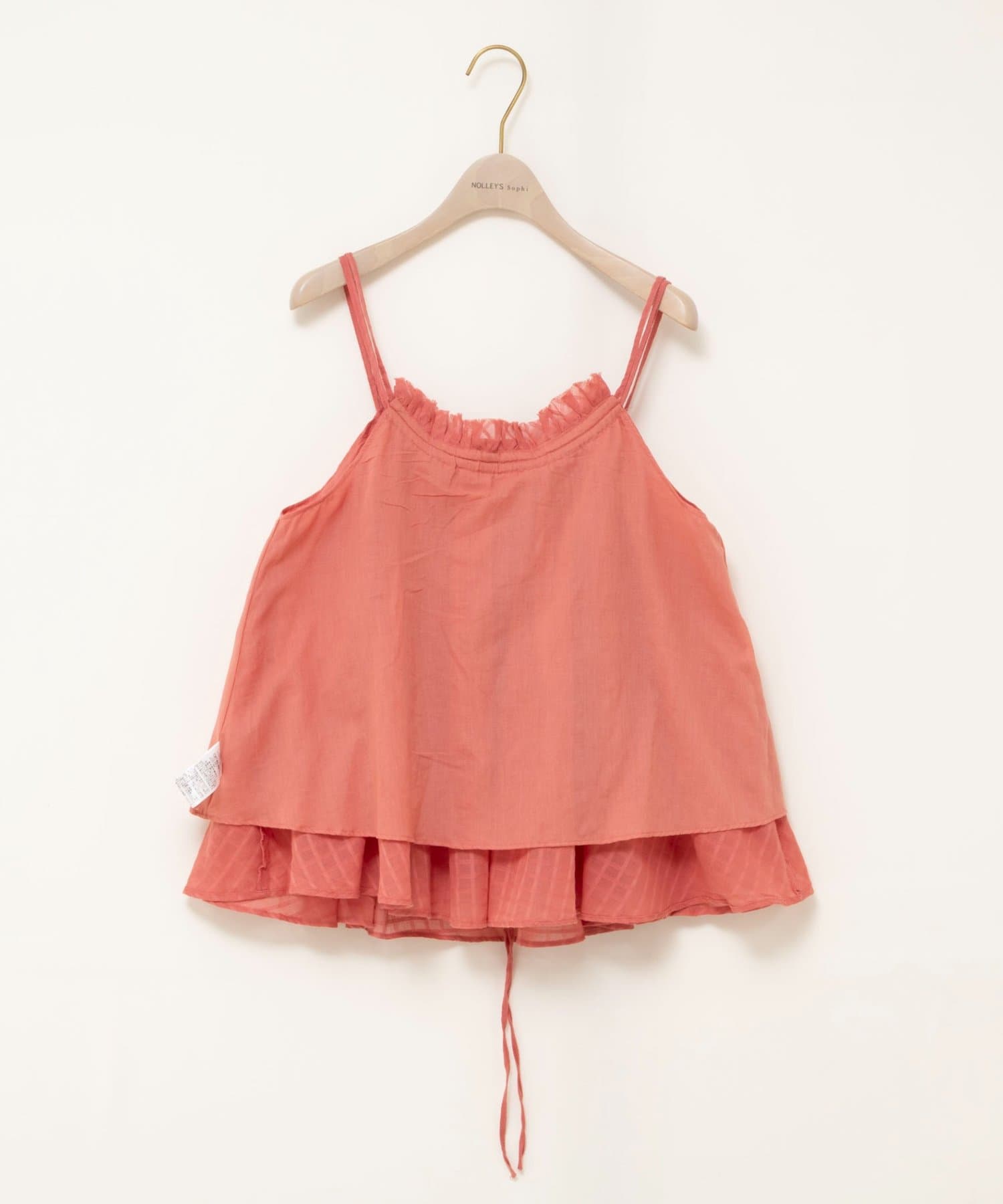 NOLLEY'S(ノーリーズ) natural dye sheer cotton checkギャザーキャミソール