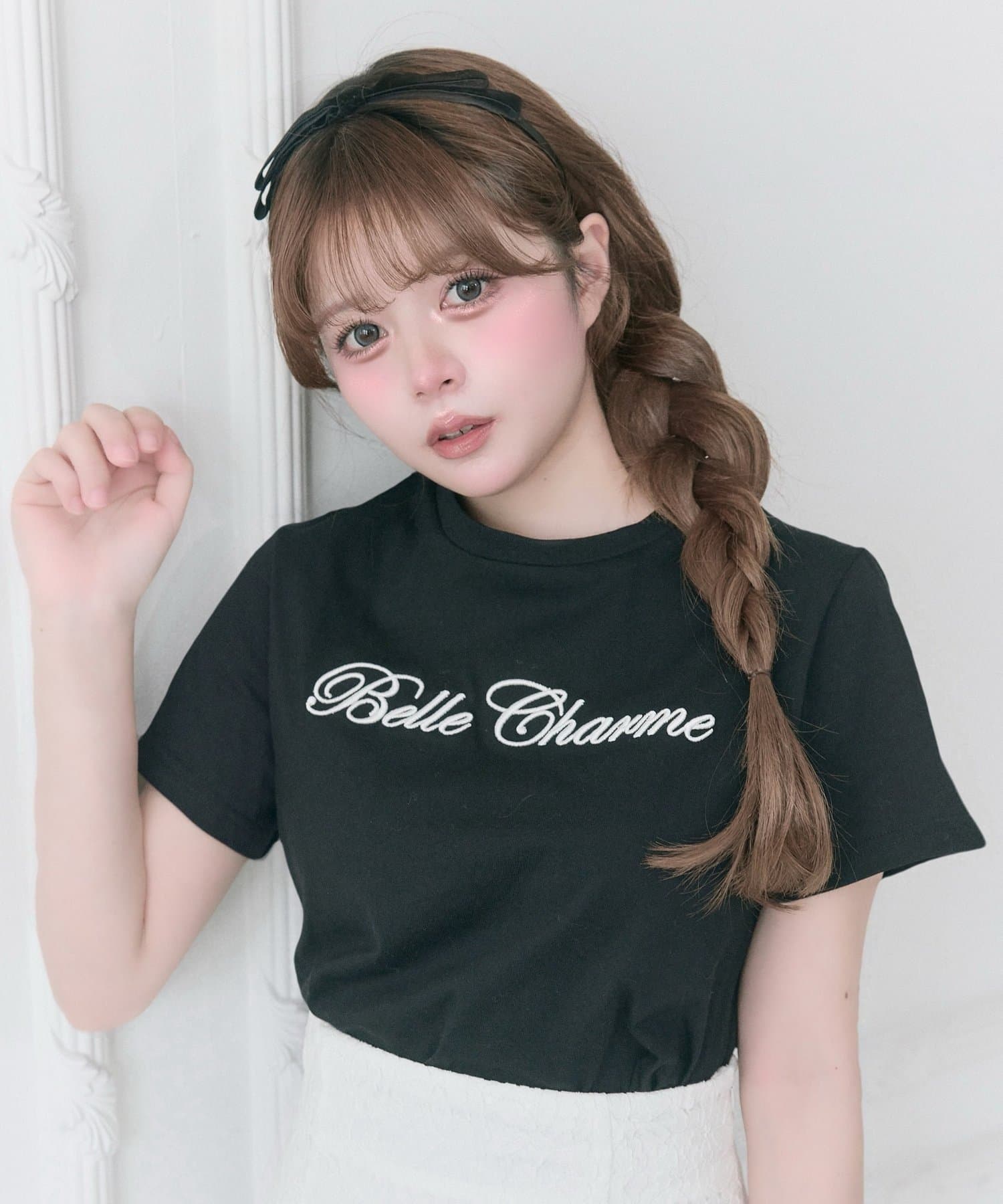 NICE CLAUP / OLIVE des OLIVE OUTLET(ナイスクラップ  / オリーブ デ オリーブ アウトレット) 【Belle Charme】ベルシャルムエンブロイダリーT