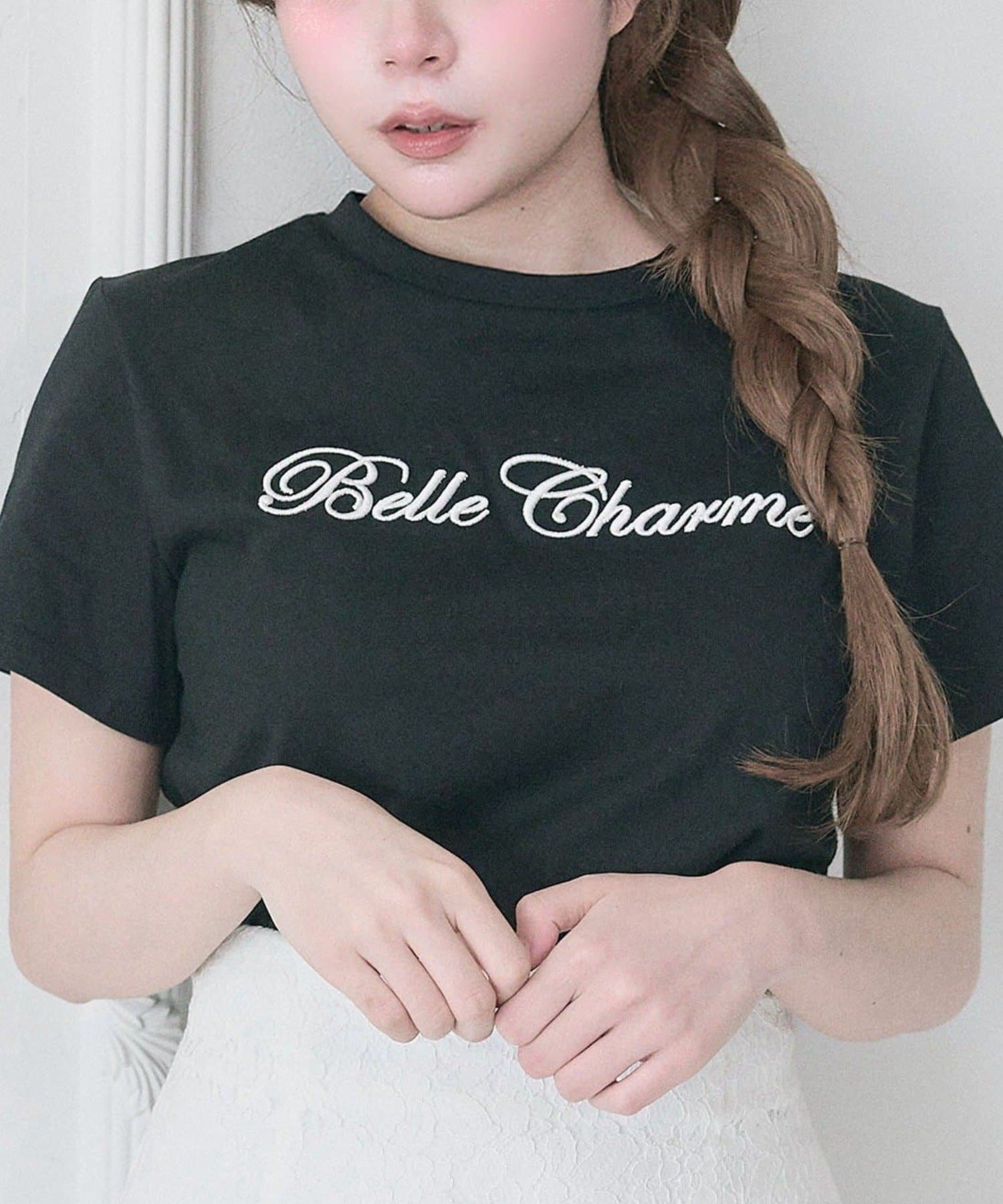 NICE CLAUP / OLIVE des OLIVE OUTLET(ナイスクラップ  / オリーブ デ オリーブ アウトレット) 【Belle Charme】ベルシャルムエンブロイダリーT