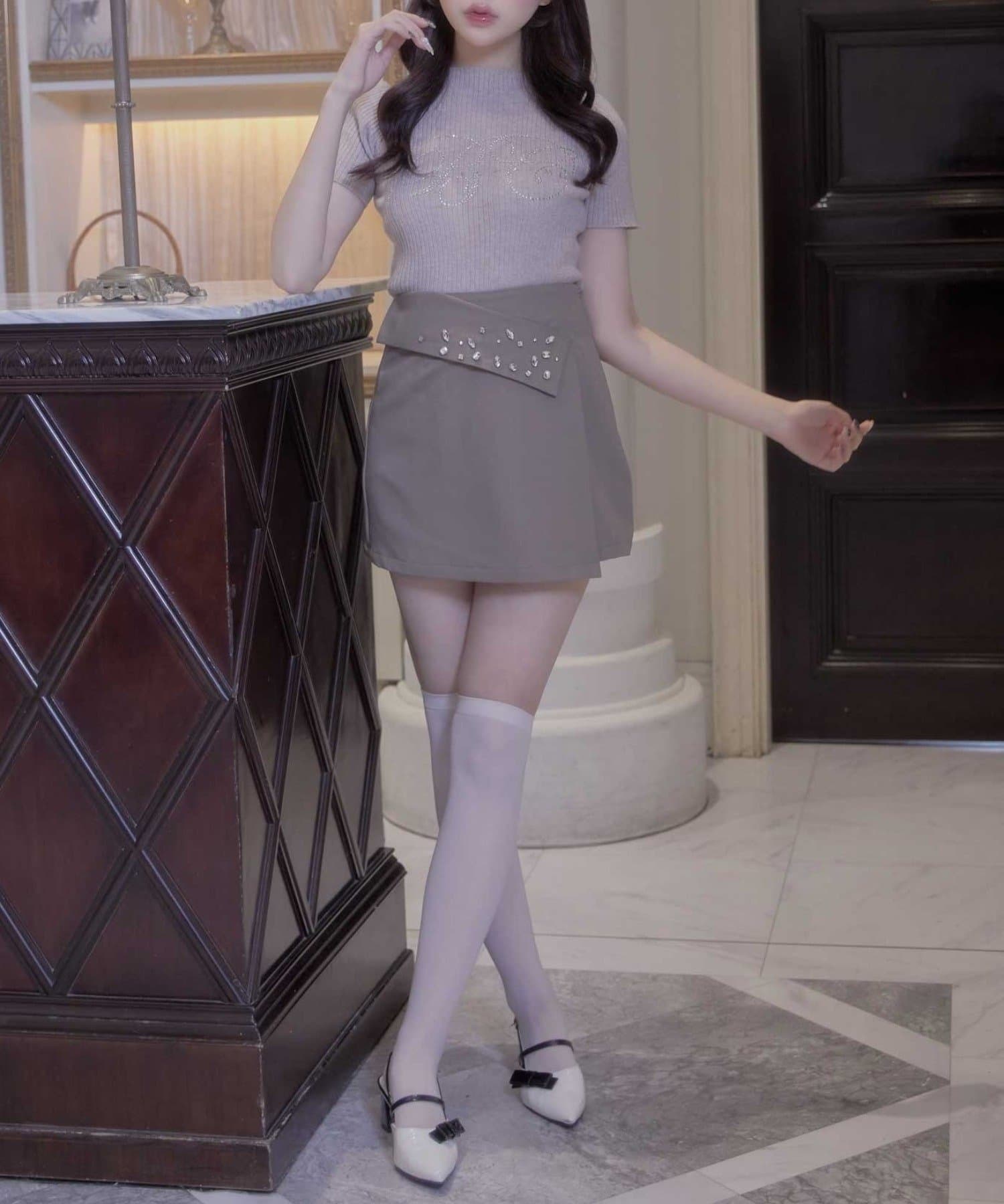 NICE CLAUP / OLIVE des OLIVE OUTLET(ナイスクラップ  / オリーブ デ オリーブ アウトレット) 【Belle Charme】ビジューボックスミニスカート