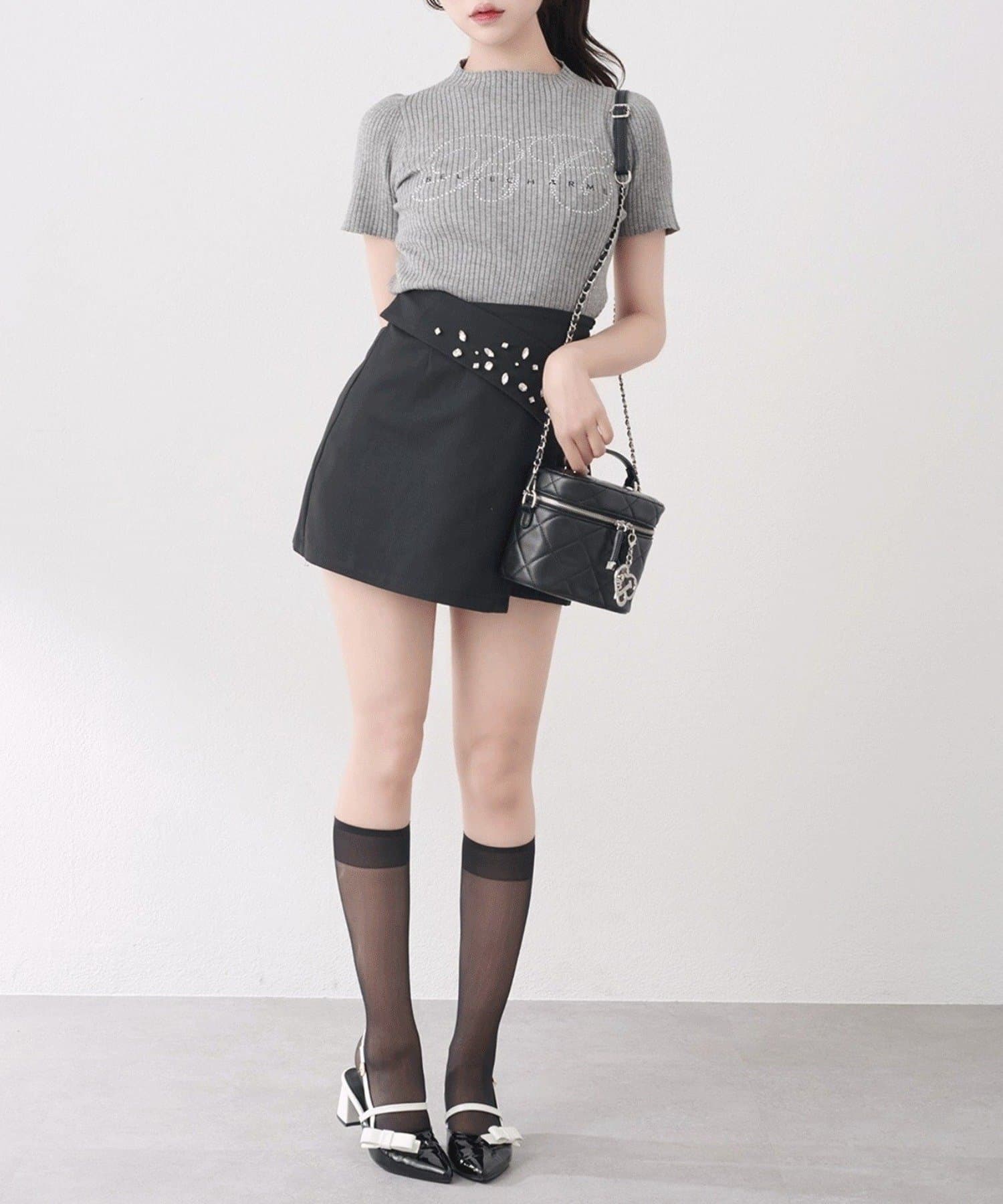 NICE CLAUP / OLIVE des OLIVE OUTLET(ナイスクラップ  / オリーブ デ オリーブ アウトレット) 【Belle Charme】ビジューボックスミニスカート