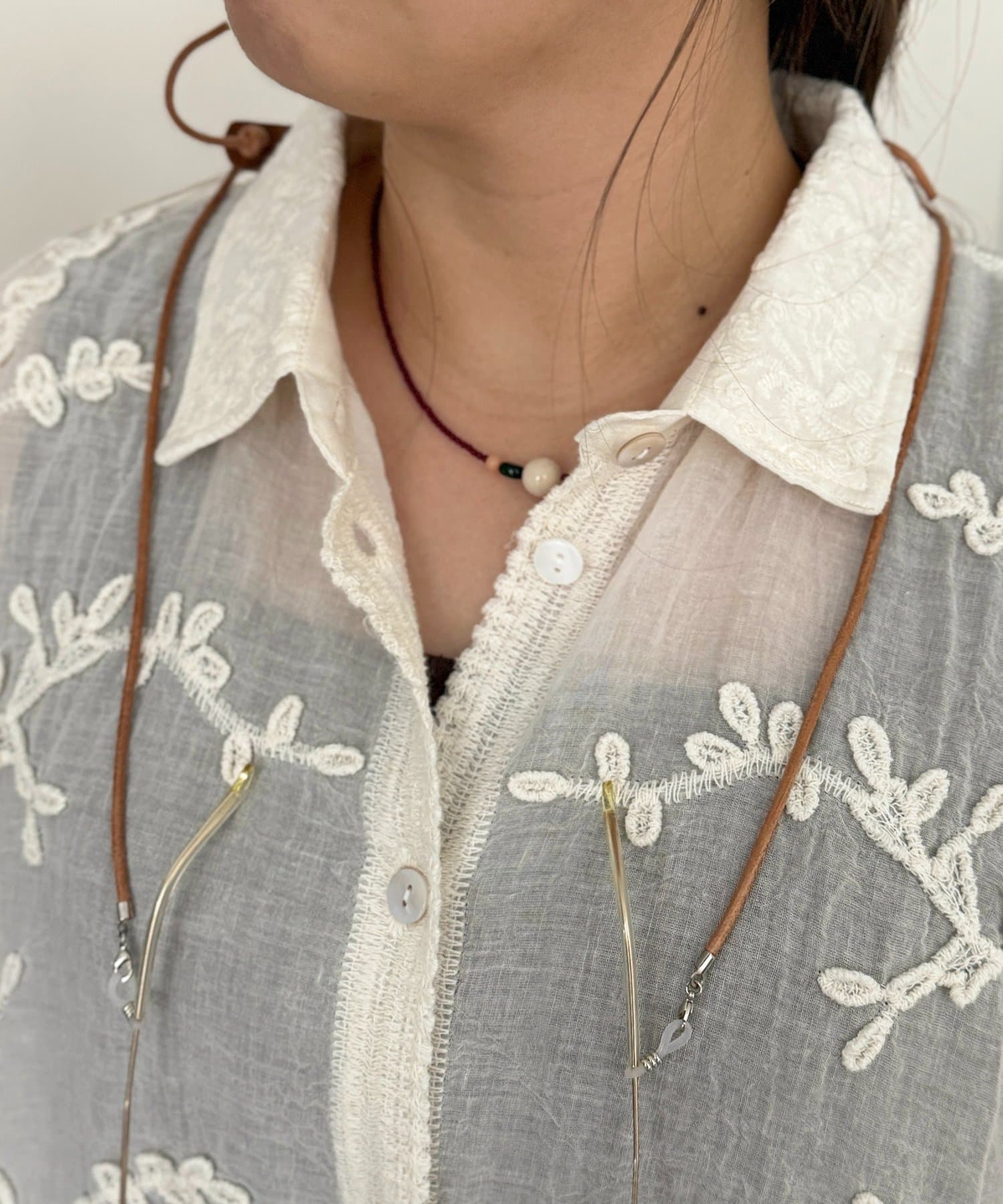 CPCM(シーピーシーエム) 立体刺繍レースシャツ