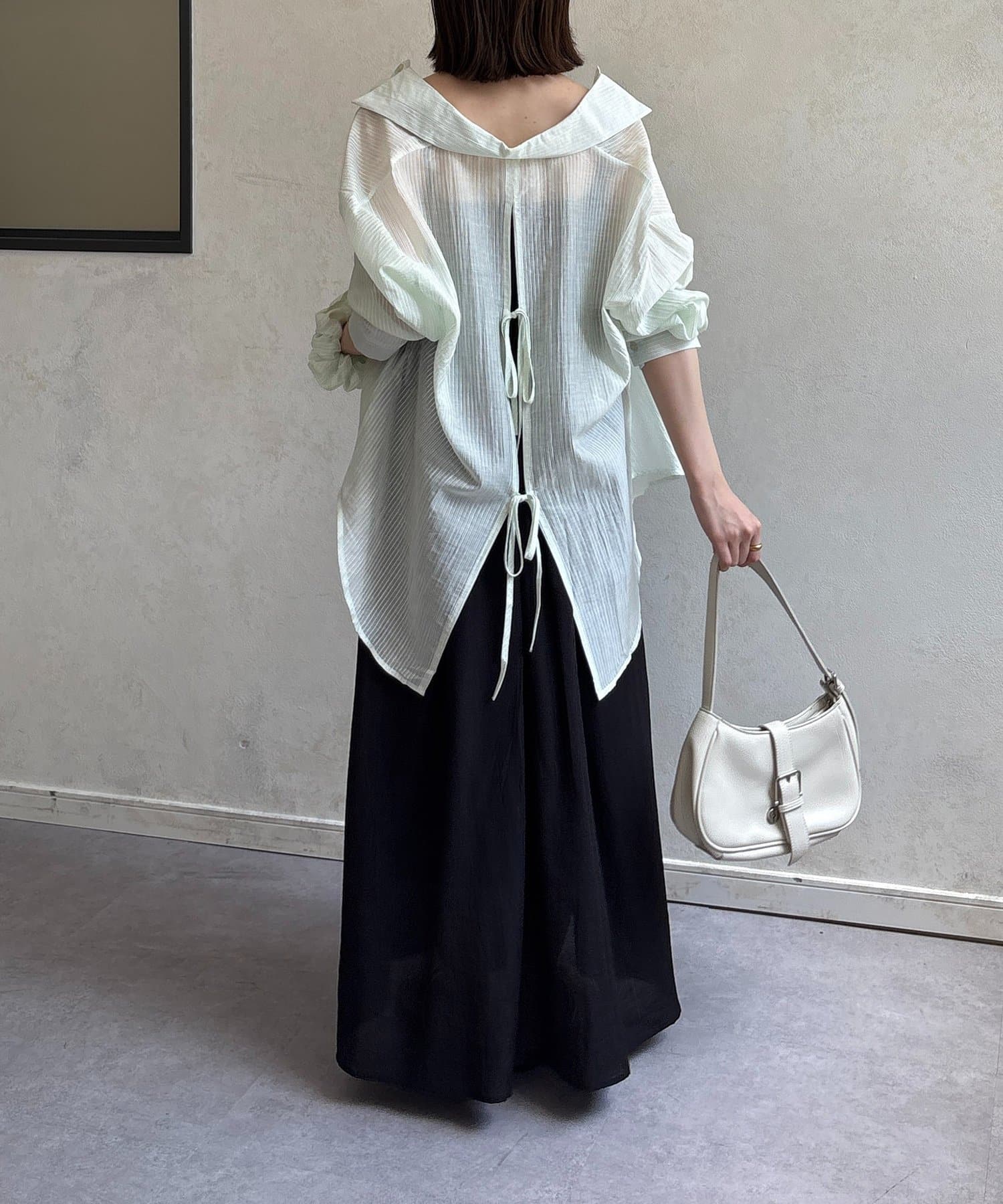 Thevon.(ゼヴォン) シアーストライプシャツ×シュシュセット
