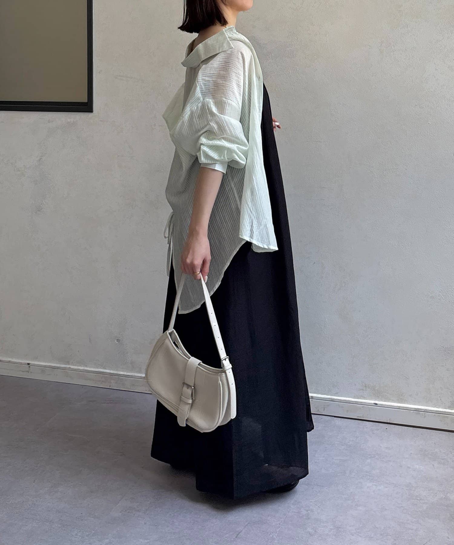 Thevon.(ゼヴォン) シアーストライプシャツ×シュシュセット