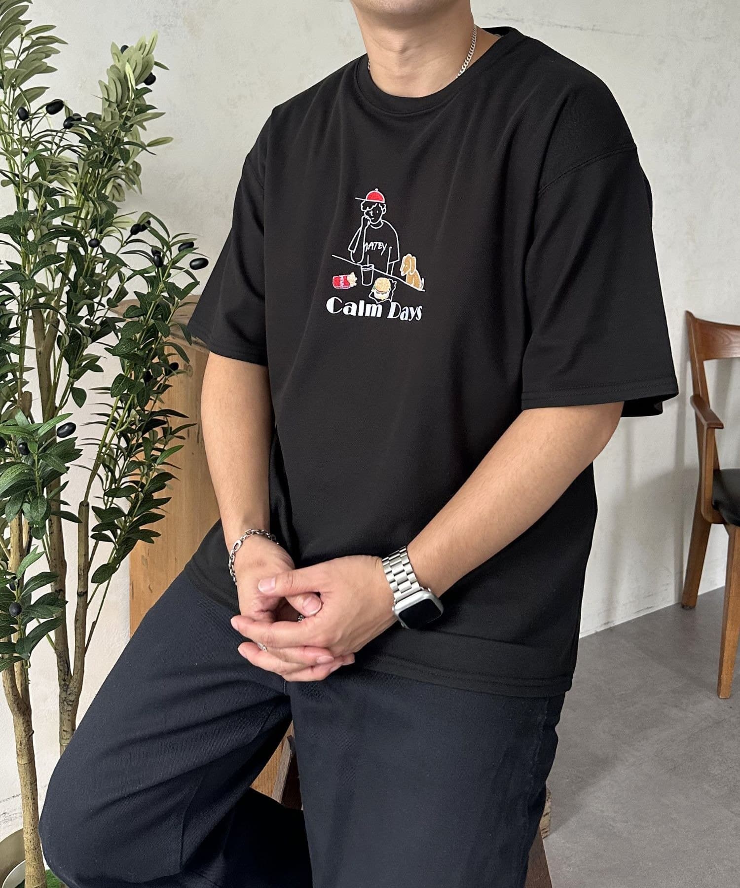 LOCUST(ローカスト) 【ユニセックス】【接触冷感】カノコワンポイント刺繍T