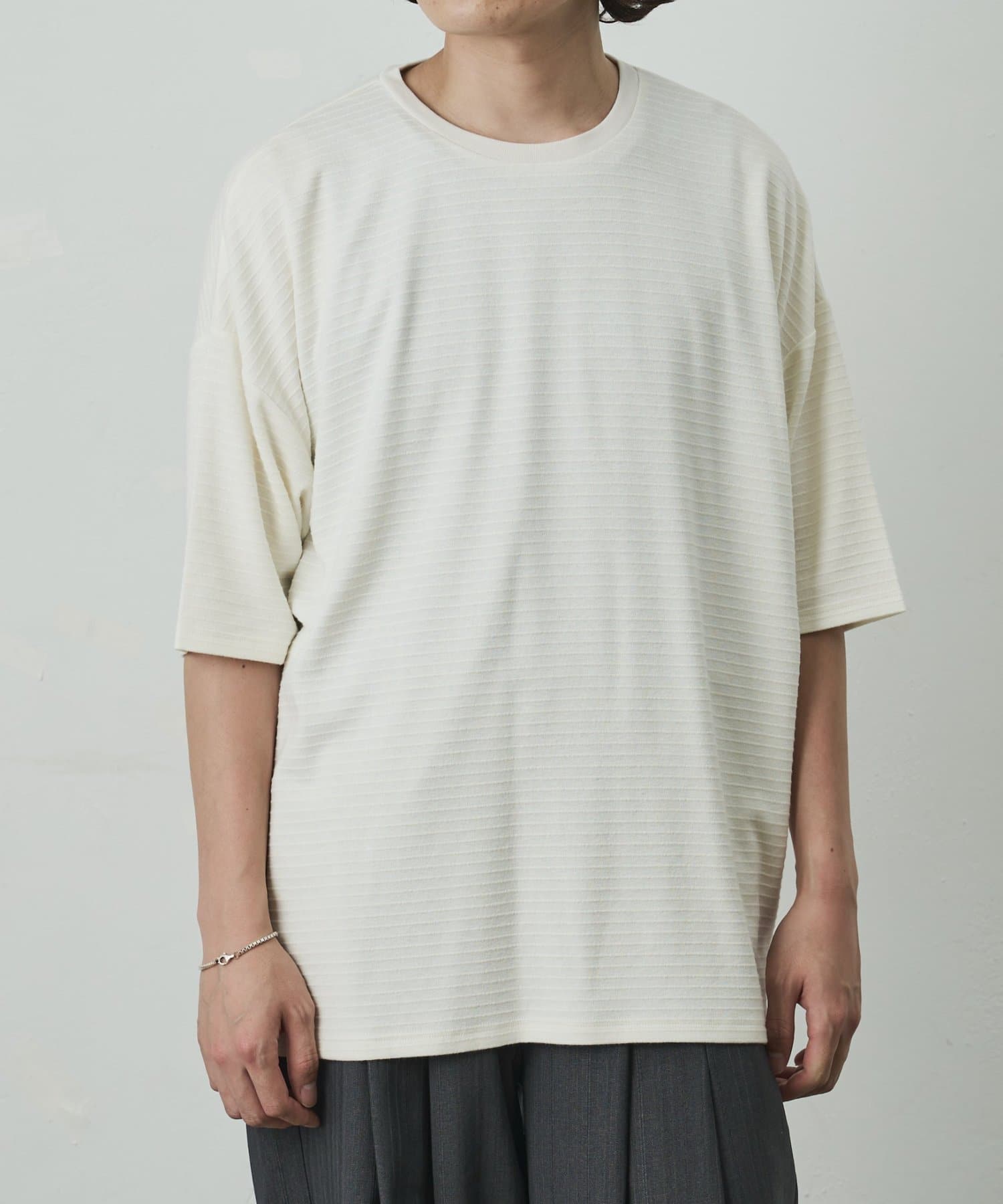 COLONY 2139(コロニー トゥーワンスリーナイン) ジャガードボーダー半袖Tシャツ