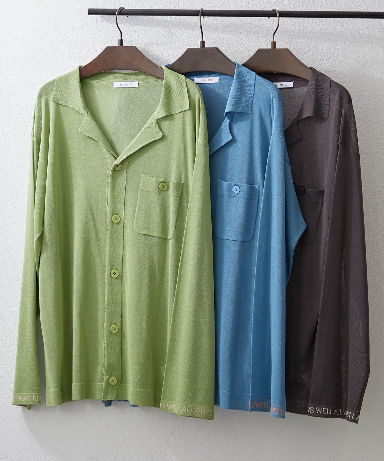 NICE CLAUP / OLIVE des OLIVE OUTLET(ナイスクラップ  / オリーブ デ オリーブ アウトレット) 【NUNIFE】袖ロゴ開襟ニットカーディガン