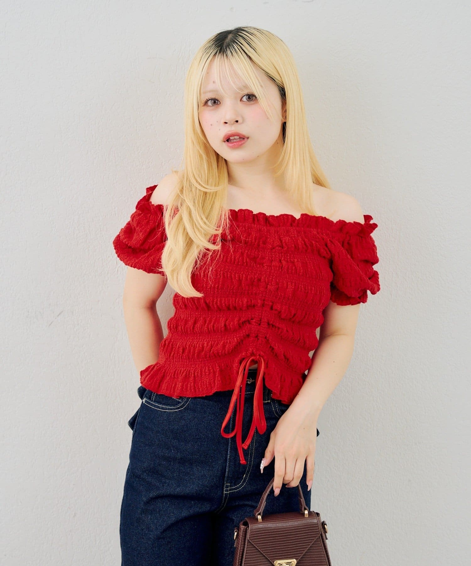NICE CLAUP / OLIVE des OLIVE OUTLET(ナイスクラップ  / オリーブ デ オリーブ アウトレット) 【continuer】ドロストクシュクシュカットトップス