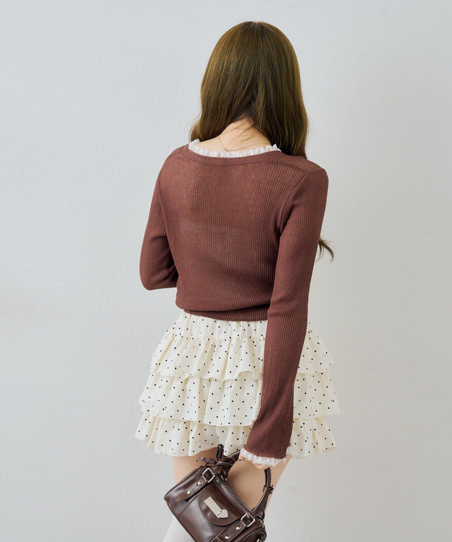 NICE CLAUP / OLIVE des OLIVE OUTLET(ナイスクラップ  / オリーブ デ オリーブ アウトレット) 【ANOTHER BRANCH】日焼け対策にも◎シアーリブレース付Vカーディガン