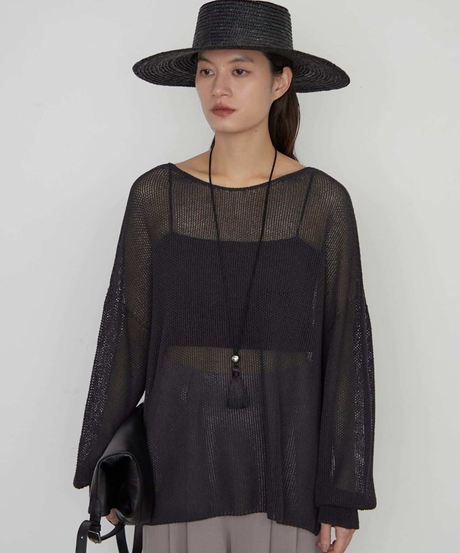 LOUNGEDRESS(ラウンジドレス) 《さらりと上品/華奢見え》【JAPAN MADE】和紙鹿子2WAYニット