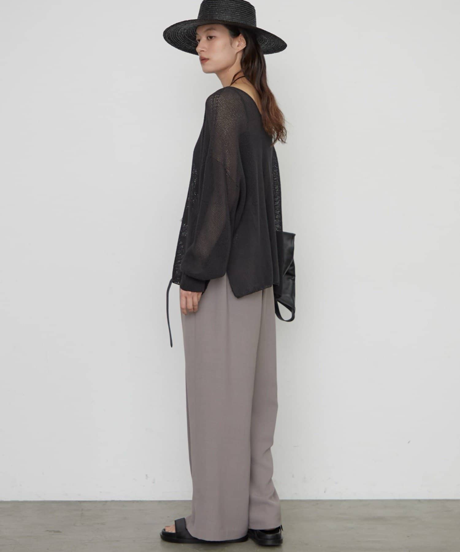 LOUNGEDRESS(ラウンジドレス) 《さらりと上品/華奢見え》【JAPAN MADE】和紙鹿子2WAYニット