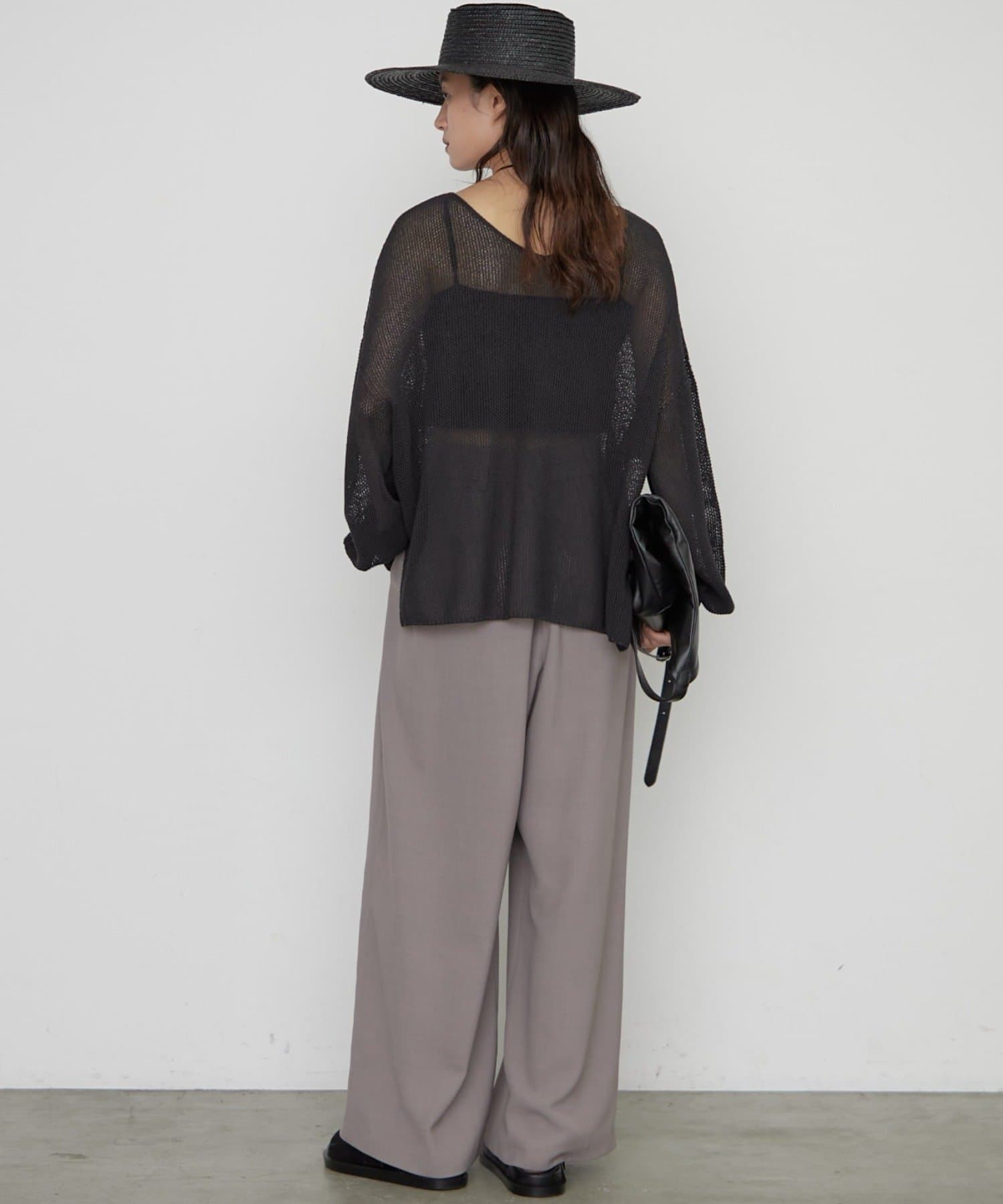 LOUNGEDRESS(ラウンジドレス) 《さらりと上品/華奢見え》【JAPAN MADE】和紙鹿子2WAYニット
