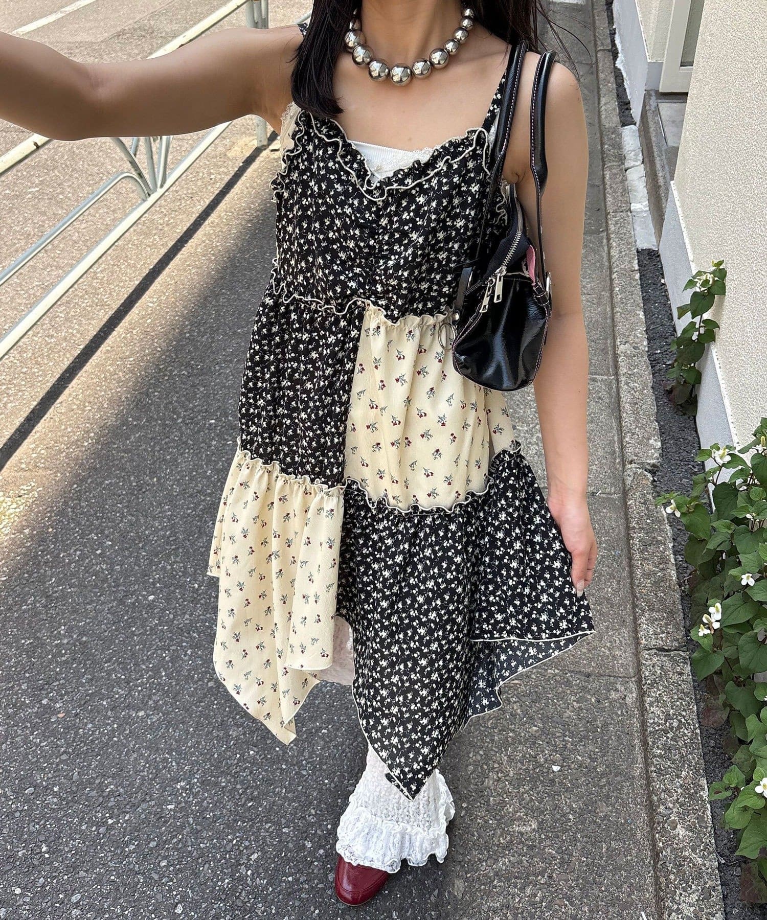 CIAOPANIC(チャオパニック) フラワーパッチワークキャミチュニックワンピース